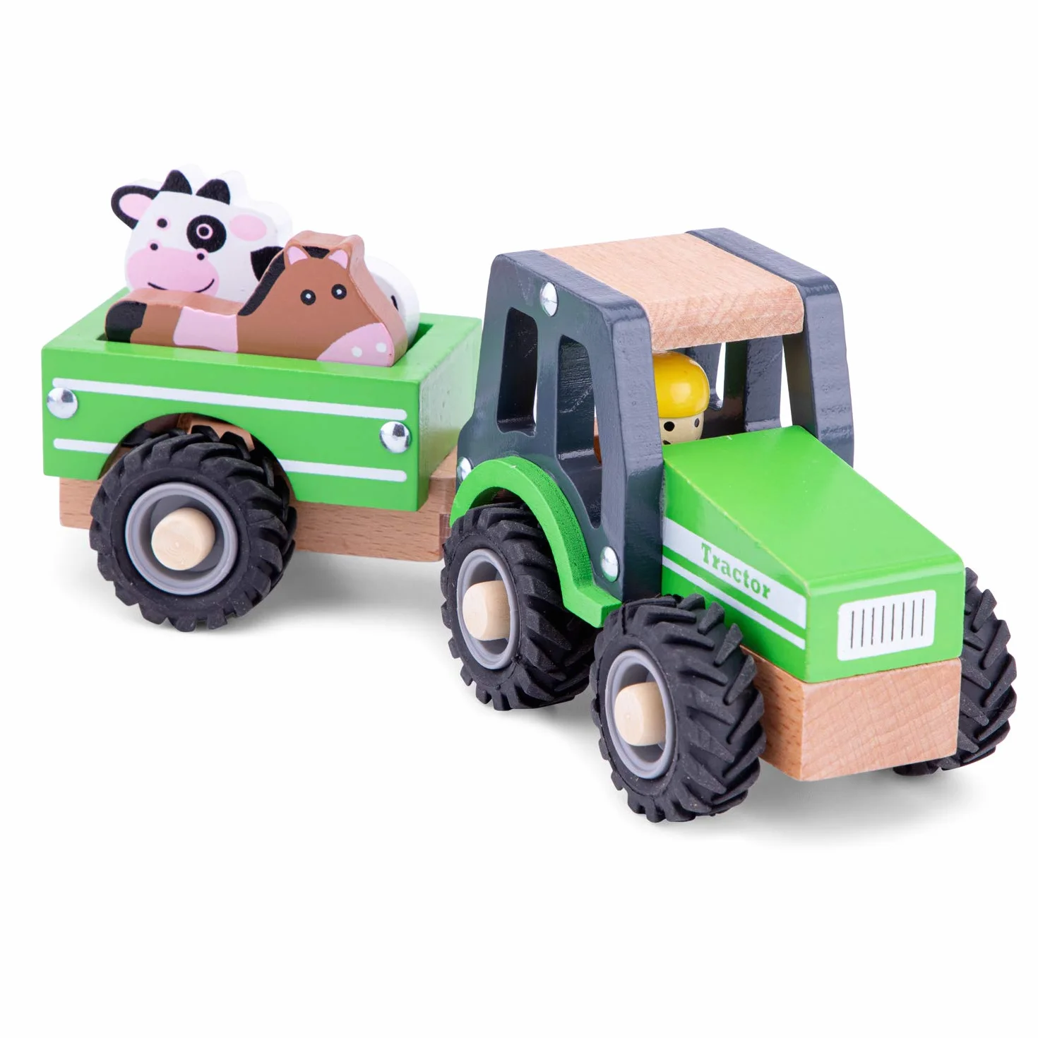 New Classic Toys Traktor Z Przyczepą I Zwierzętami Pojazd Zabawkowy, Wielokolorowy, Od 18 Miesięcy