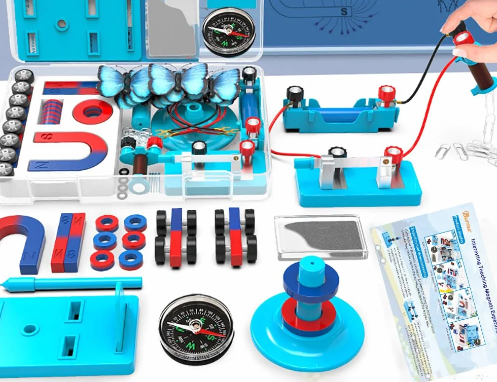 Science Magnets Experiment Set for Kids Zestaw do elektroelektryczności i magnetyzmu dla studentów Stem Kit Physics Lab Basic Circuit Tools for Learning Starter