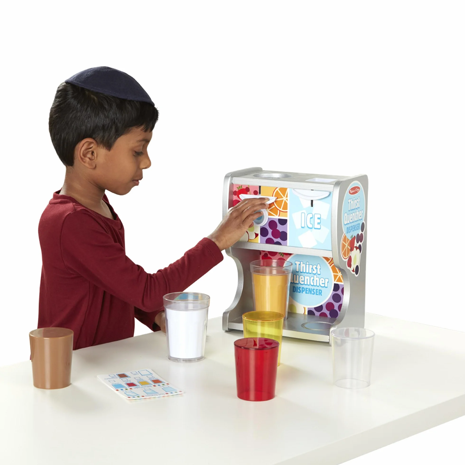 Melissa & Doug Thirst Quencher Dispenser Żywność do Zabawy, Wielokolorowy, 10 Elementów