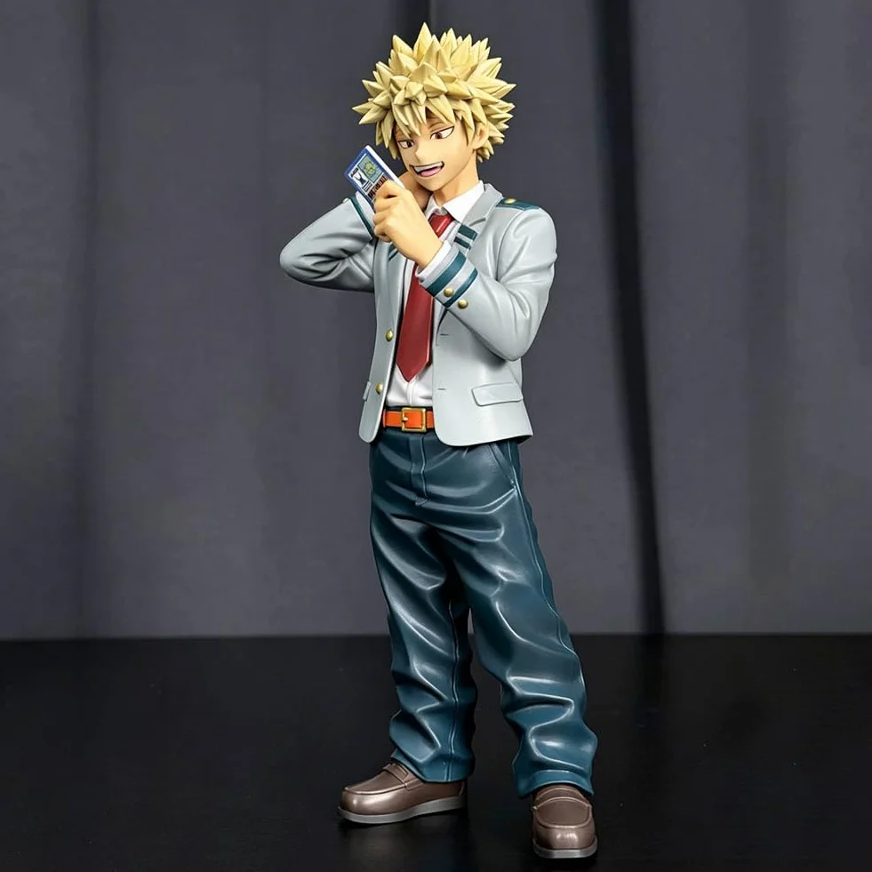 MHA Bakugou Katsuki figurka statuetka 19 cm Anime Bakugou Katsuki Figurka PVC Uniform Style Model MHA Merch, przedmioty kolekcjonerskie, dekoracje na biurko