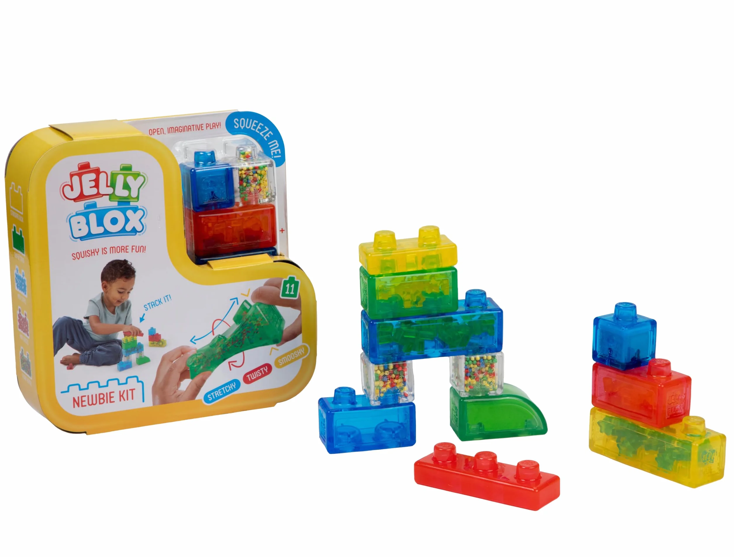 Jelly Blox Zestaw dla początkujących 11 klocków sensorycznych dla malucha i przedszkola