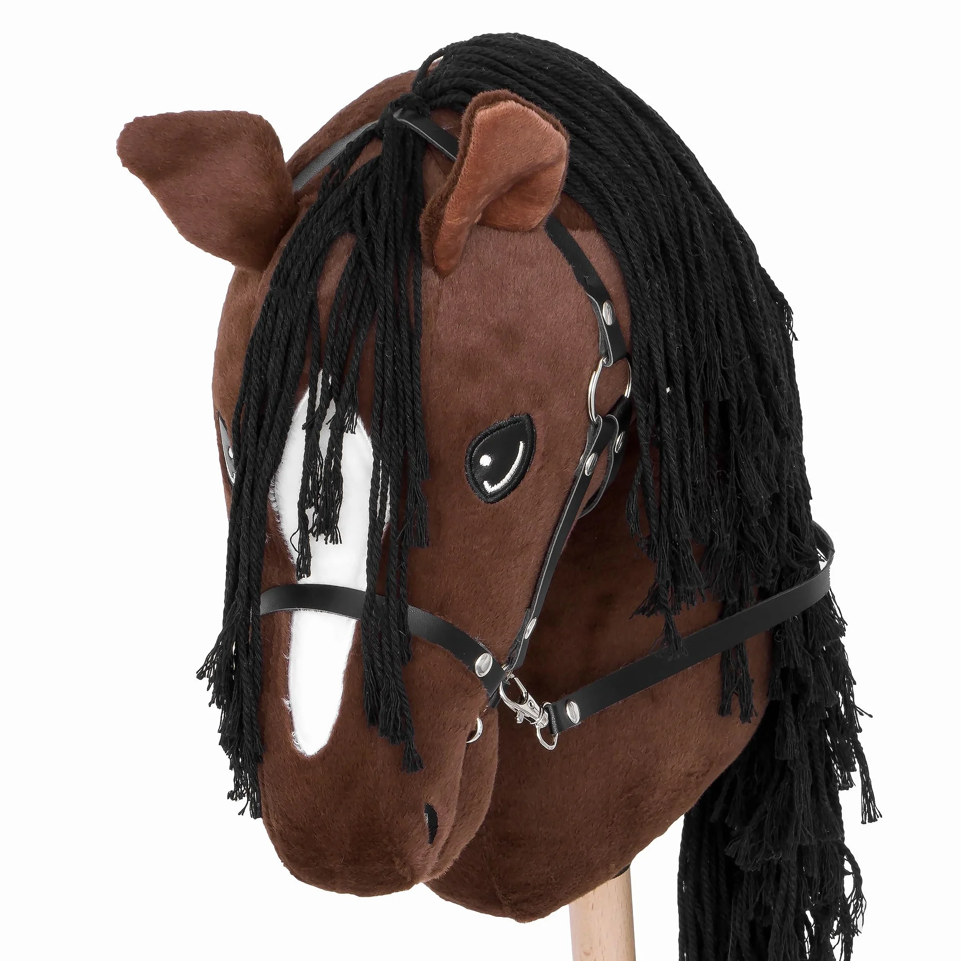 Start Hobby Horse – realistyczny koń na kiju z długą grzywą do układania fryzury – dla dzieci (A3) (Bella (Brązowy))