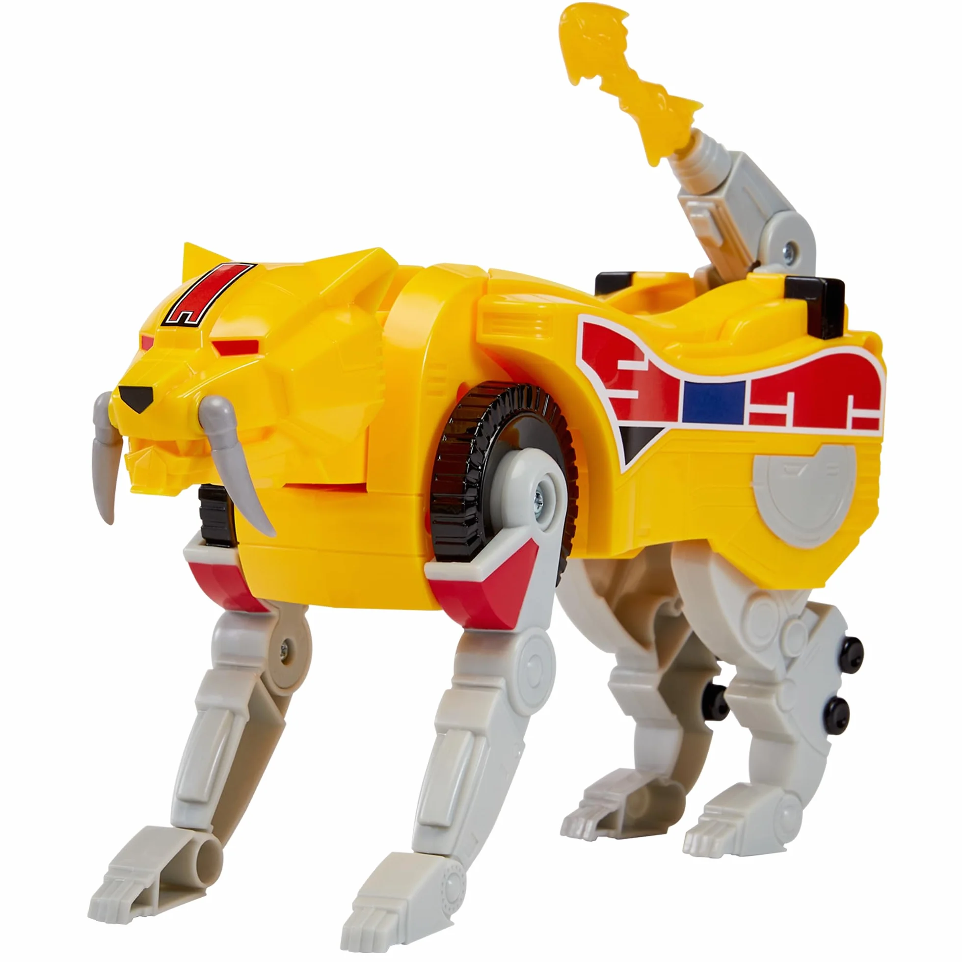 Power Rangers - Kolekcja Megazord, przegubowe Zords, Figurka, 20 cm, model Sabertooth Tiger Dinozord, dla dzieci od 4 lat, PWG052