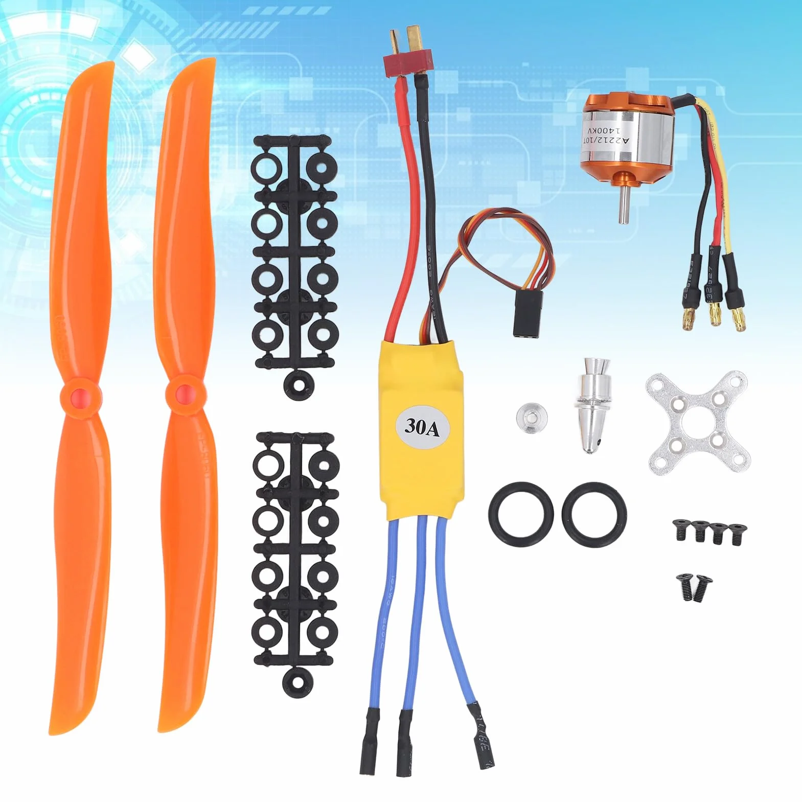 A2212 1400KV RC Bezszczotkowy Silnik 30A ESC Bezszczotkowy Silnik Wychodzący 8060 śmigło i Zestaw śrub do Zdalnie Sterowanego Samolotu Quadcopter