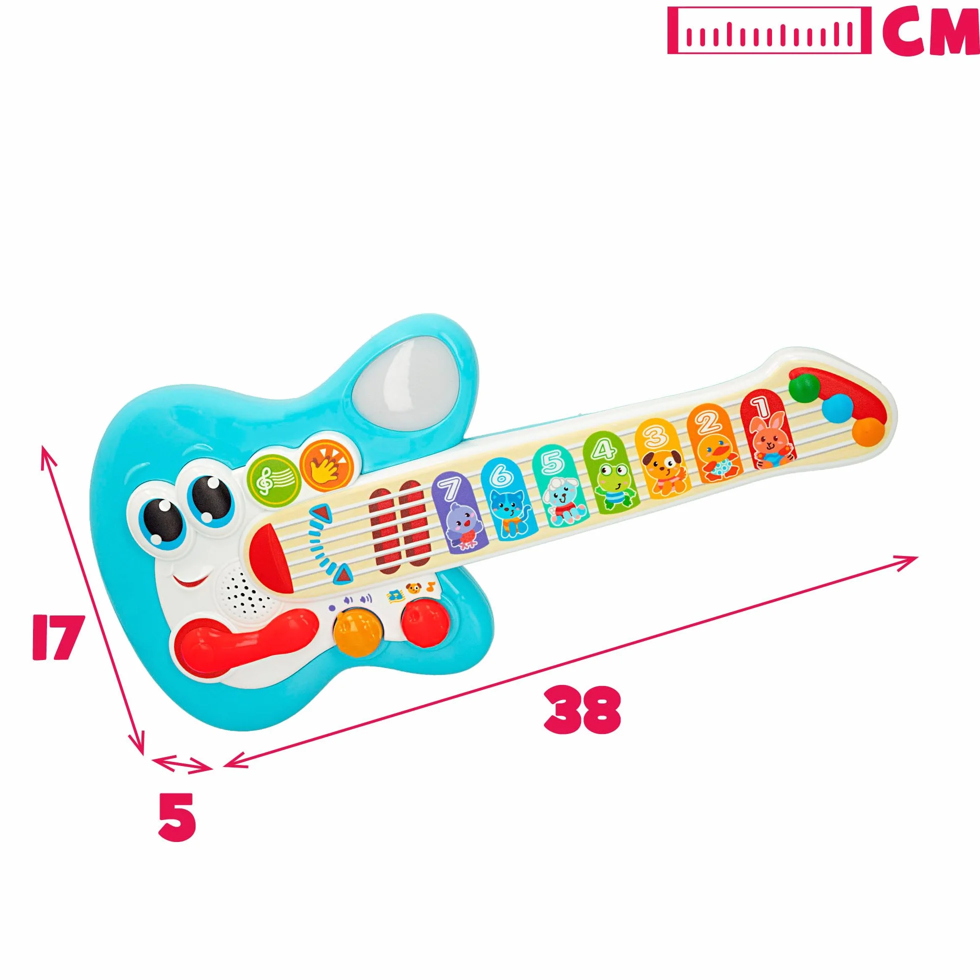 Winfun Gitara elektryczna dla dzieci z muzyką, światłem i dźwiękiem, zabawka muzyczna, prezent dla dziecka 1 rok