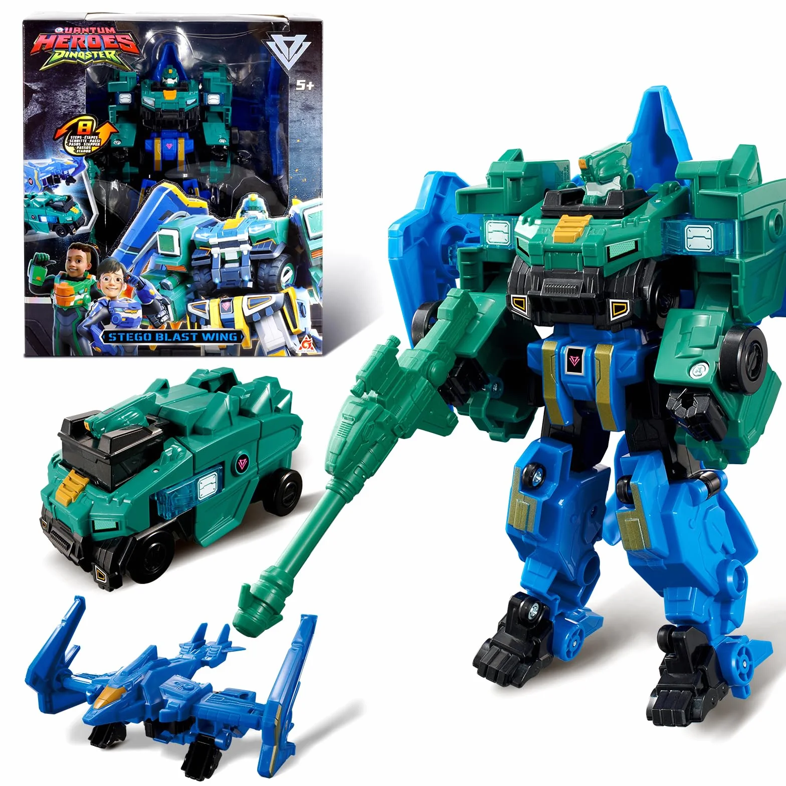 QUANTUM HEROES DINOSTER Simple Fusion Robot - Stego Blast Wing
