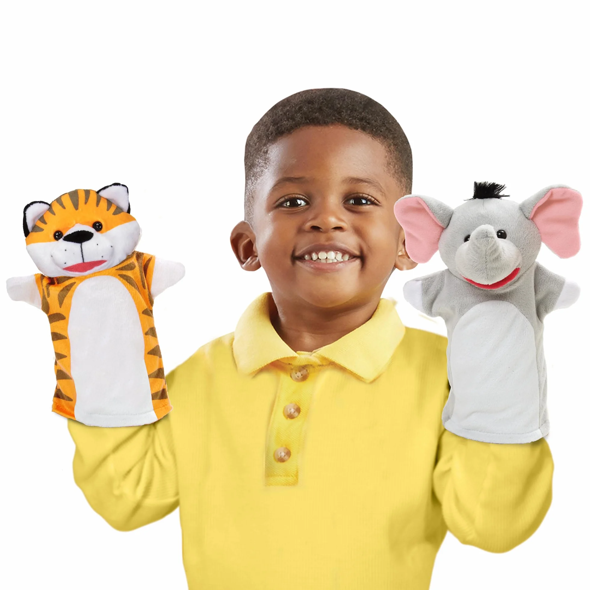 Melissa & Doug – zestaw pacynek: zwierzaki z safari, zestaw pacynek, 6 pacynek