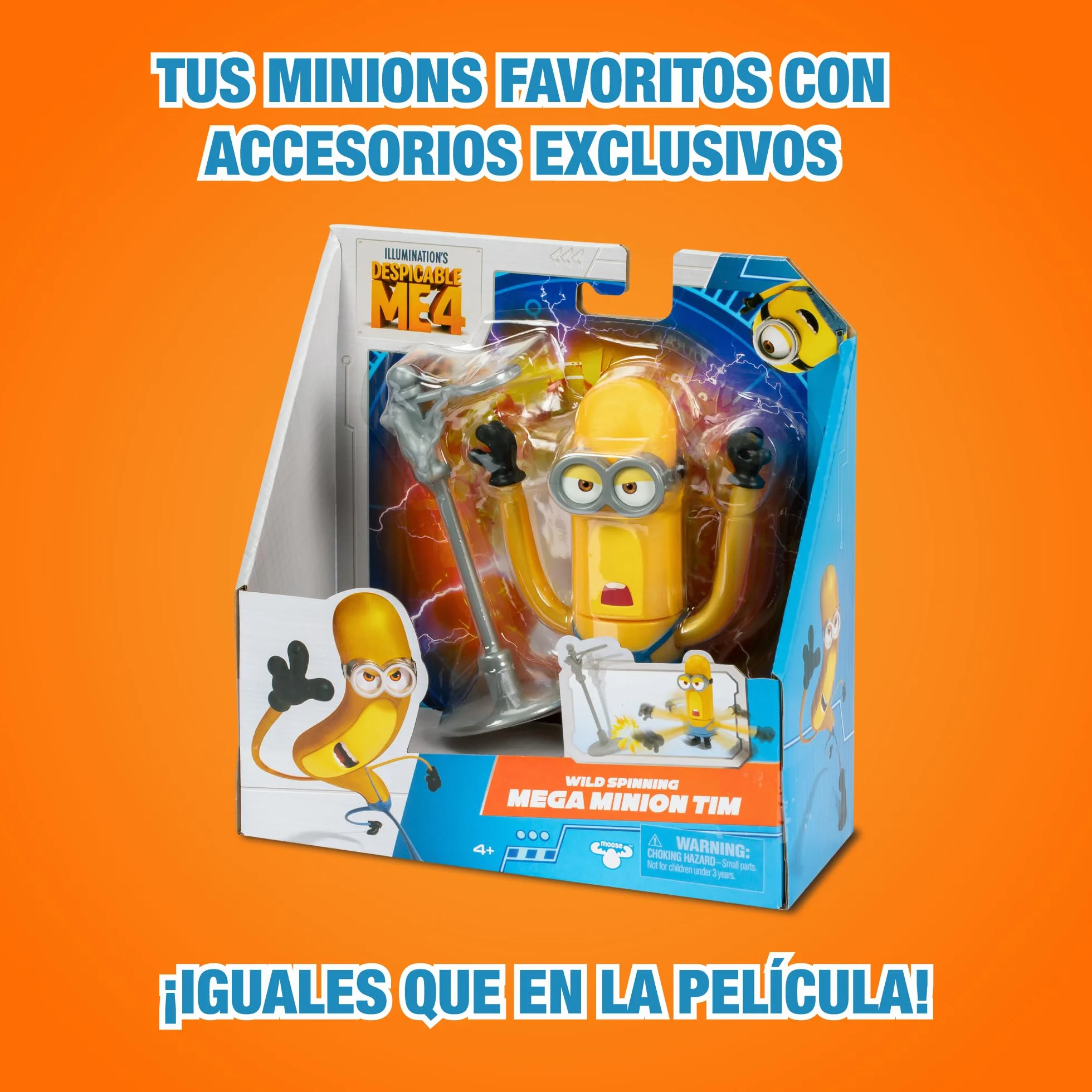 DM4 Despicable Me 4, figurka Minion Tim, figurka akcji, w tym unikalny dodatek mojego ulubionego złoczyńcy, rozmiar 10 cm, wiek 3 lat, gwiazda (MN403200)