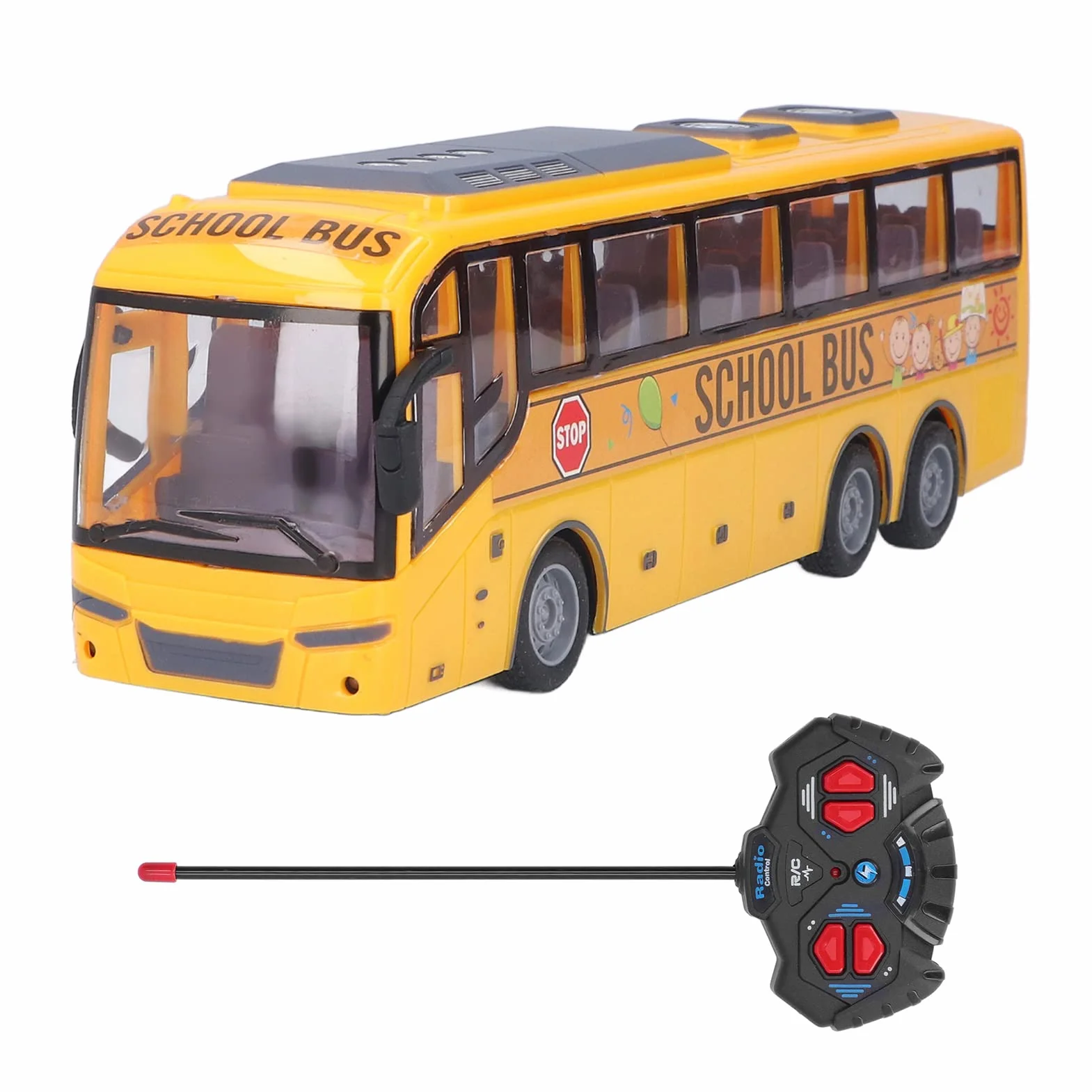 RC School Bus Toy, DziecięCa Symulacja Zdalnego Sterowania Autobusem z Lekkim Elektronicznym Pojazdem Zabawka Urodzinowy