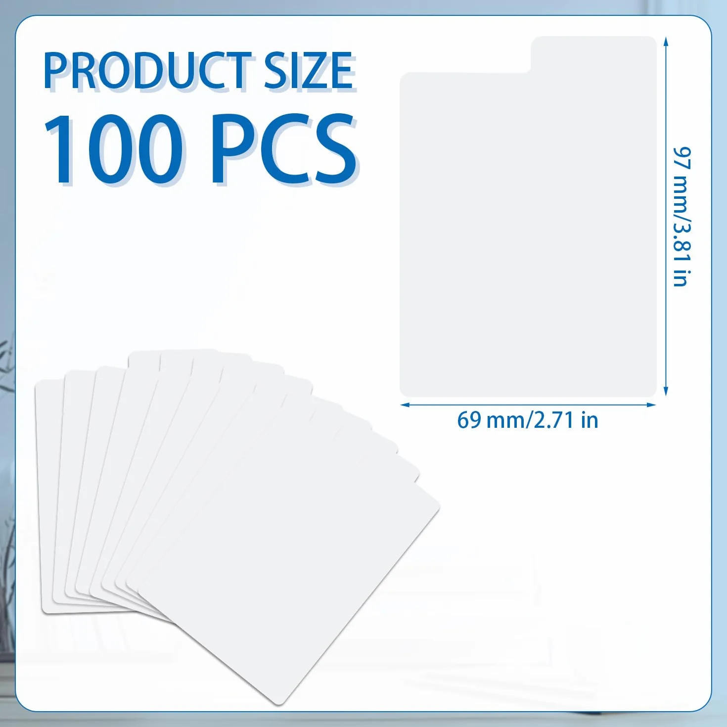 100 szt. Dzielniki Kart Kolekcjonerskich, 69x97mm Plastikowe Przekladki Karty Kolekcjonerskie Organizer na Karty Wielokrotnego Uzytku Dzielniki do Sortowania Kart do Gier Artykuly Sportowe