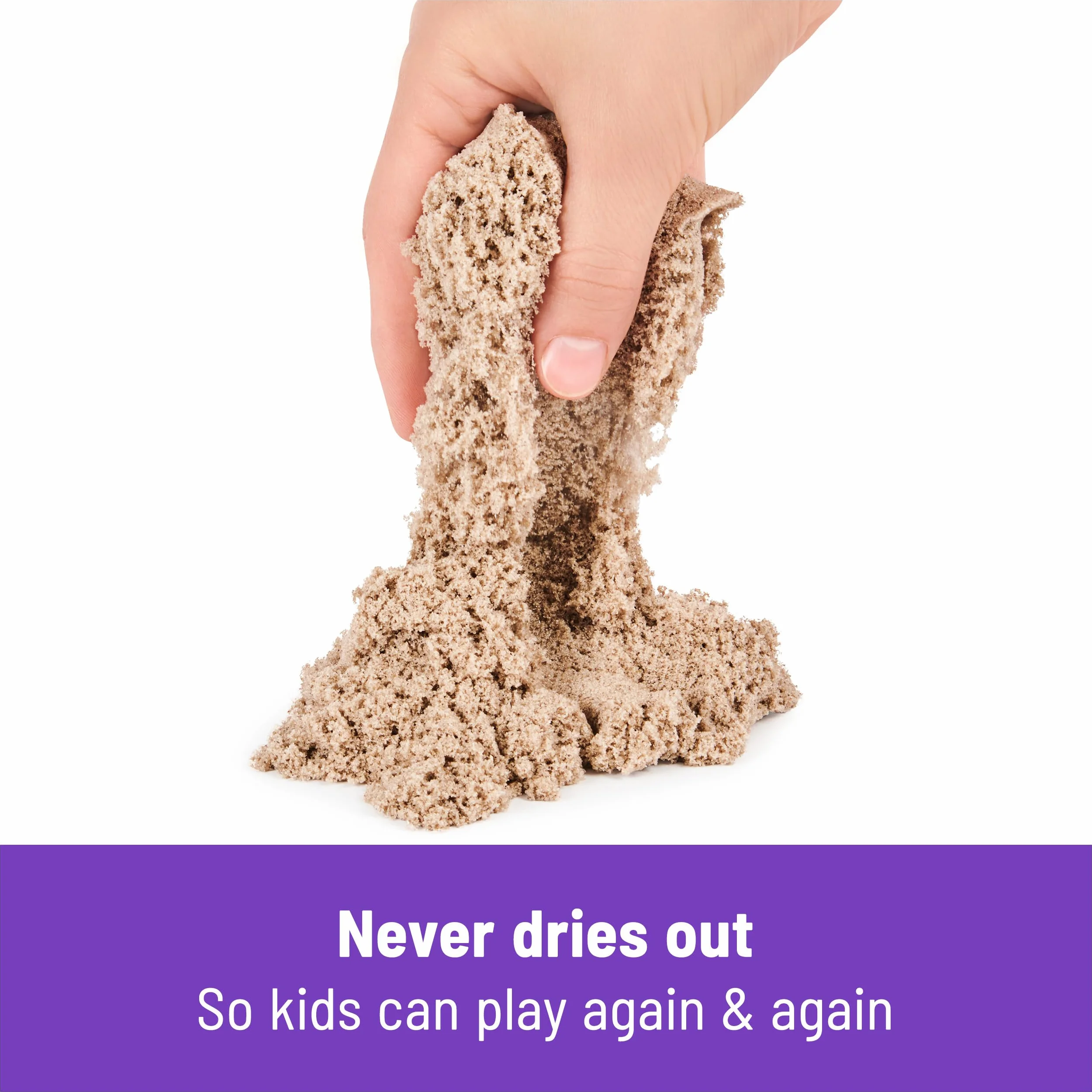 Kinetic Sand, Składana piaskownica z 2 funtami i narzędziami, wielokolorowa