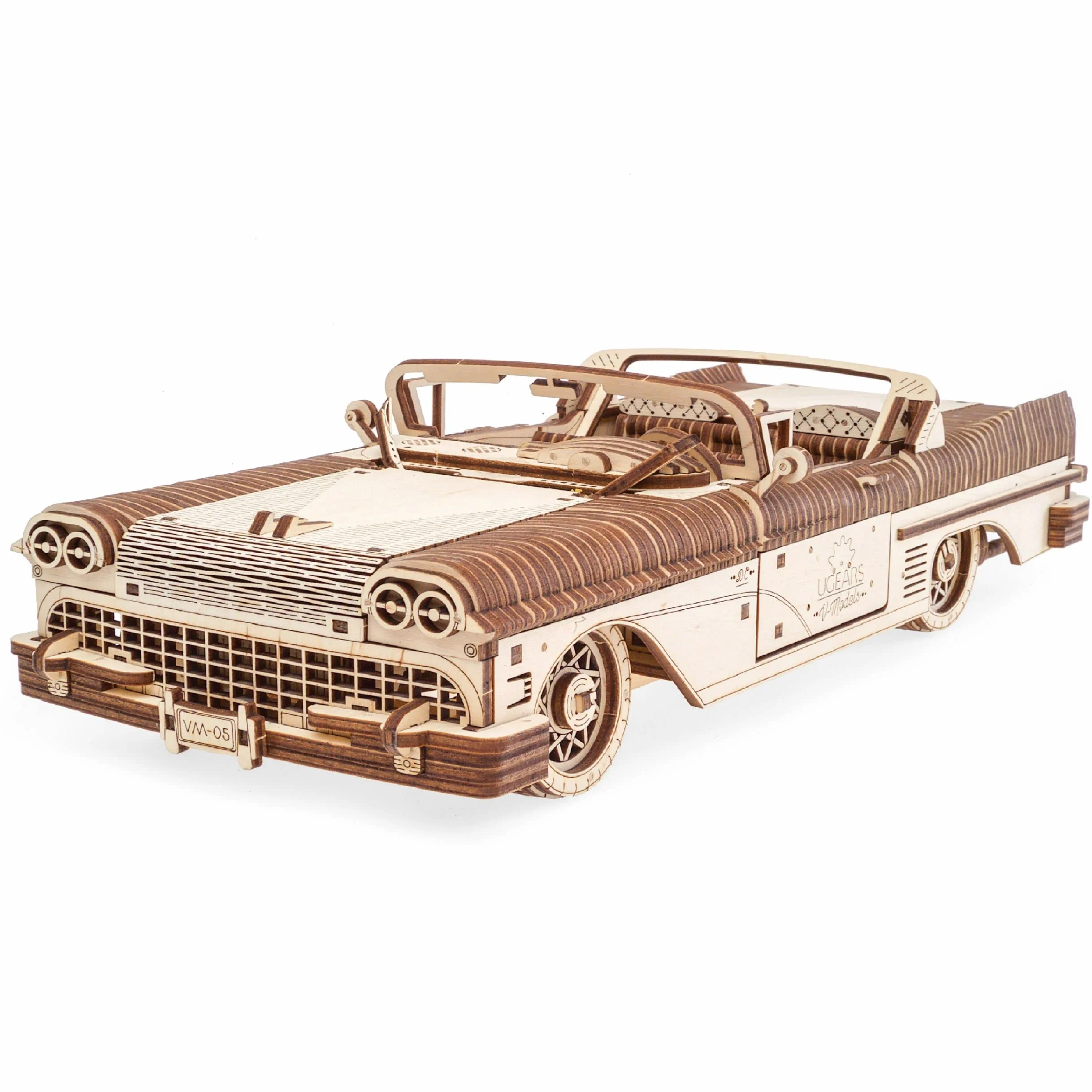 UGEARS 70073 marzenie Cabriolet samochód zestaw modelarski z drewna, beżowy
