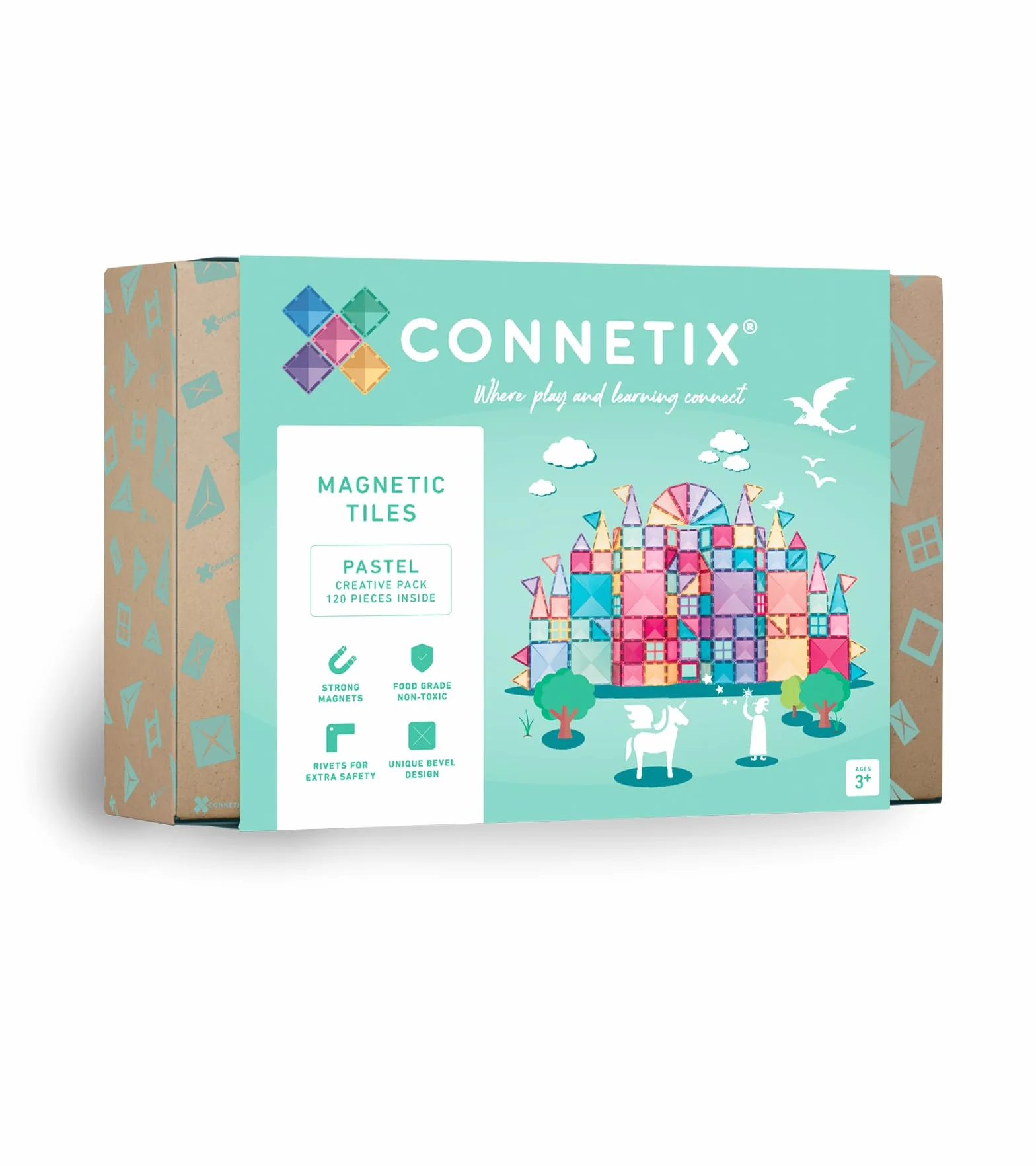 Connetix Pastelowe magnetyczne klocki 120 szt.