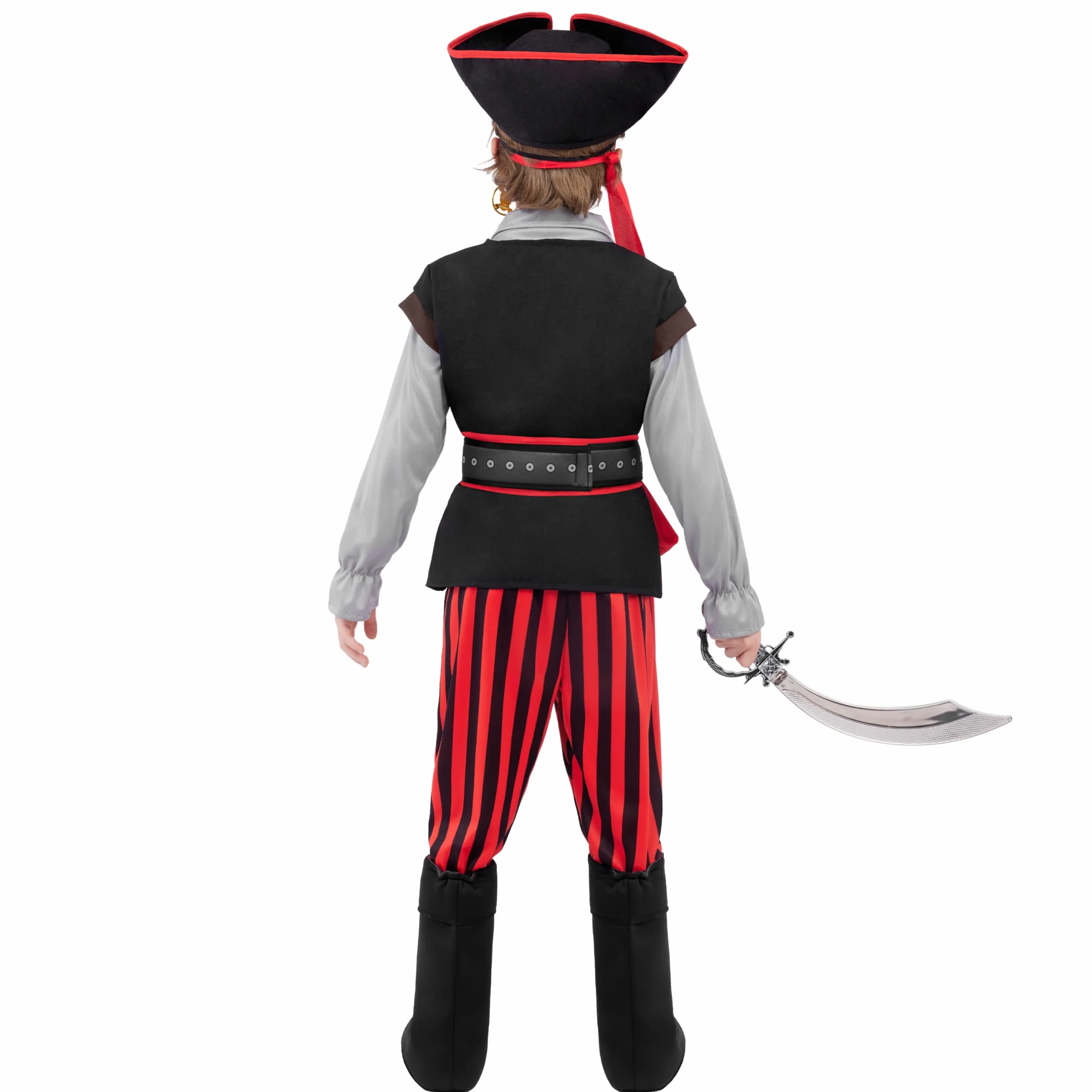 Spooktacular Creations Kostium pirata dla chłopców, kostium pirata dla chłopców, kostium pirata dla dzieci z akcesoriami do piratów do odgrywania ról na Halloween (mały (5-7 lat))