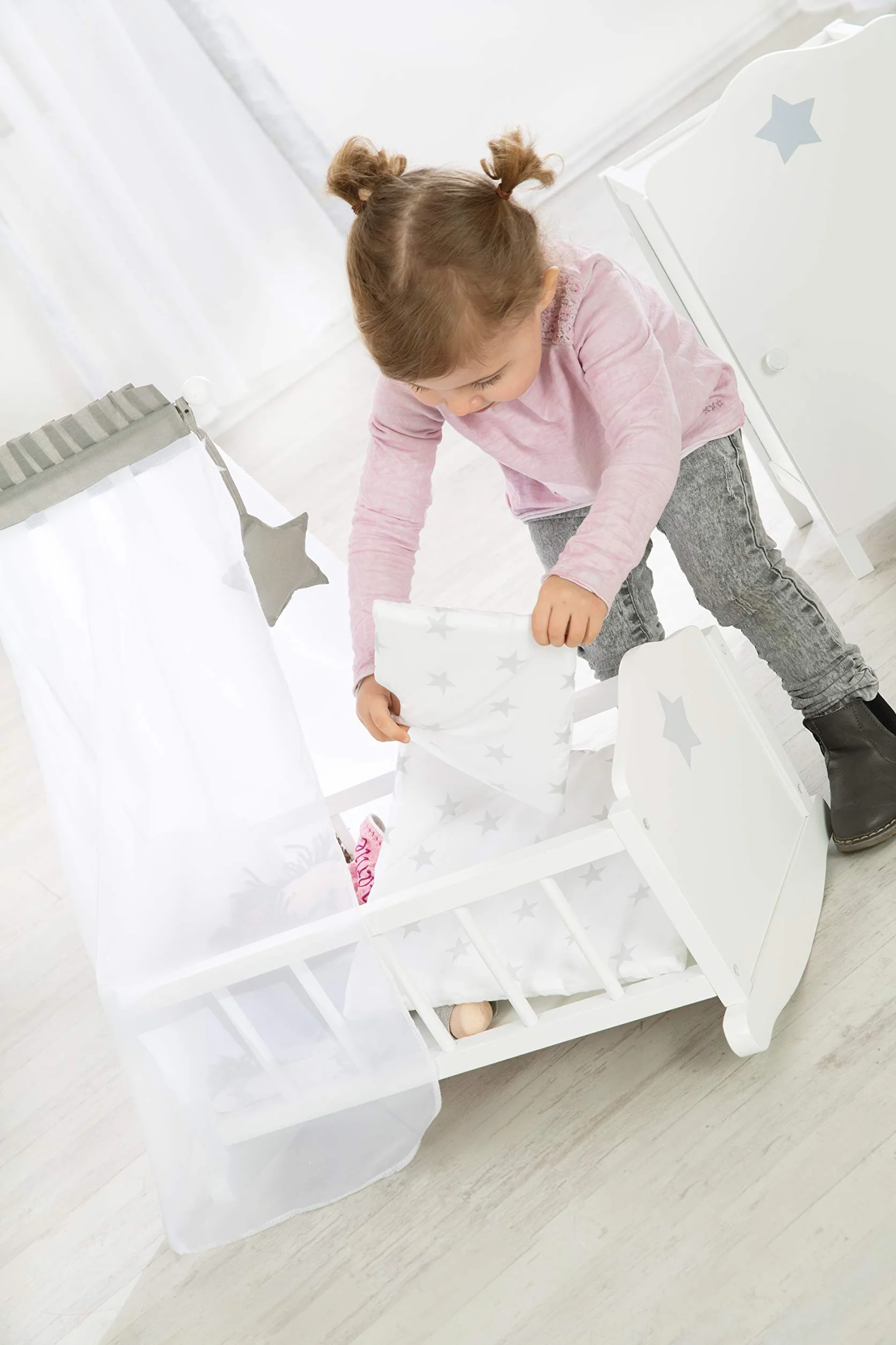 Roba 98535 Kołyska dla Lalek, Biały, 3 Sztuki