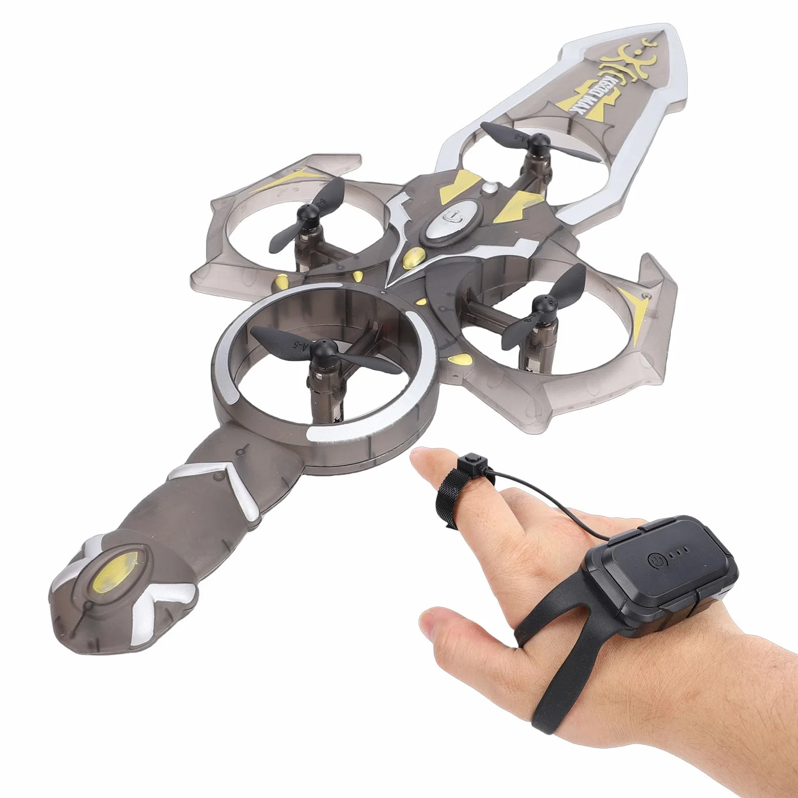 Generic Samolot RC Flying Sword, Zdalnie Sterowany Samolot Sterowany Gestami, z baterią modułową i możliwością Obracania o 360°, Konstrukcja Zapobiegająca Upadkowi o (1 szt. Bateria litowo-jonowa