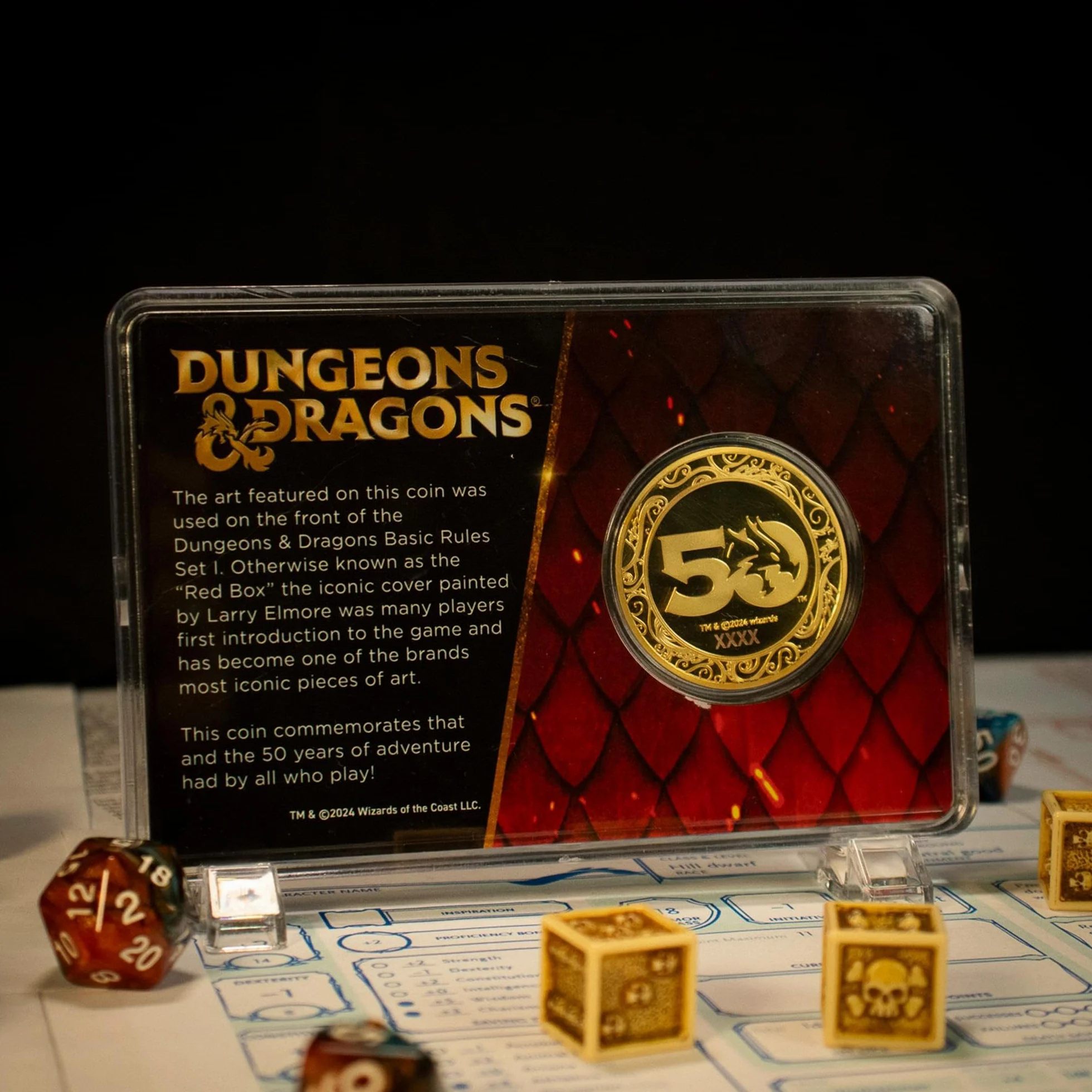 Dungeons & Dragons - 50th Anniversary 24k Gold Plated Coin With Colour Print