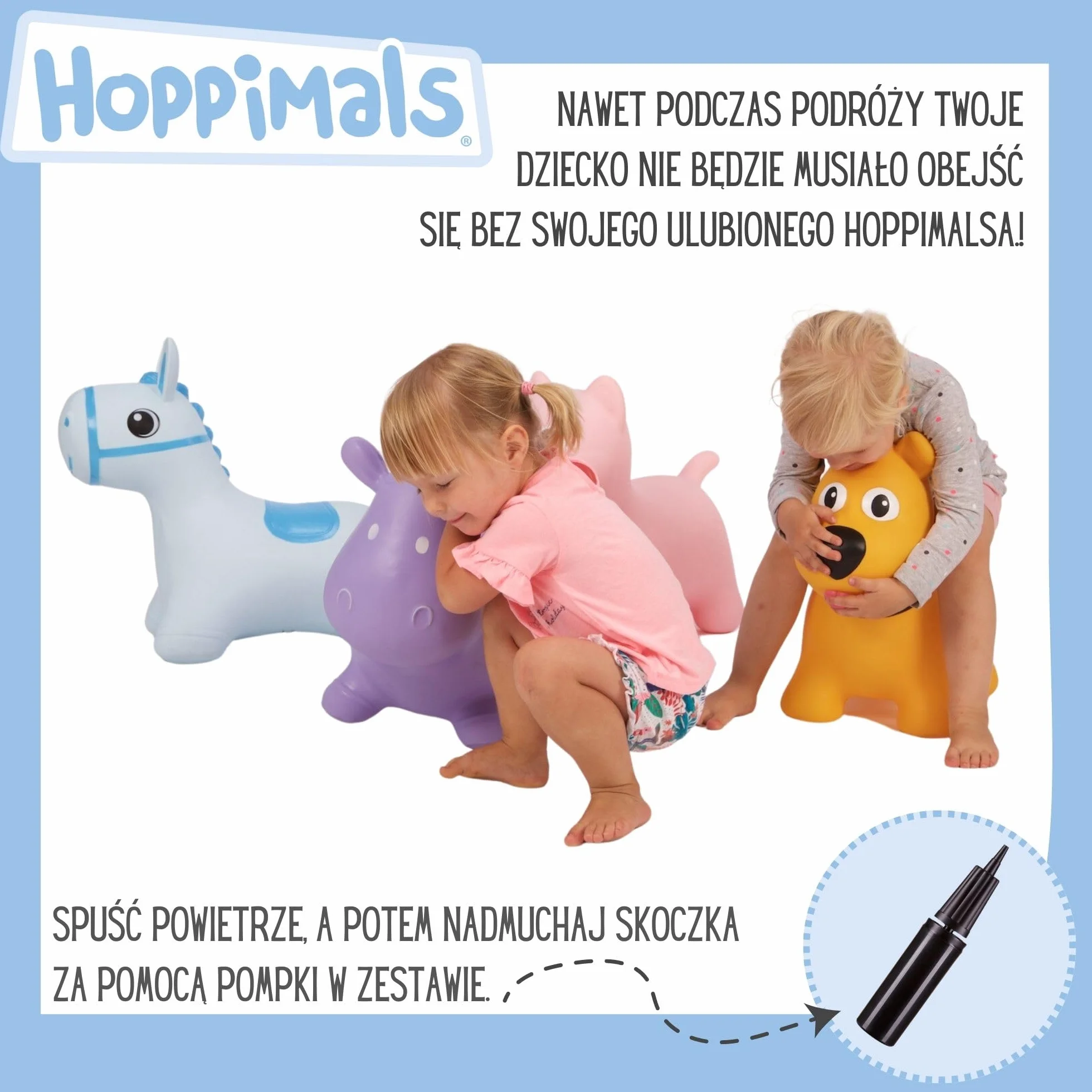 Gumowy Skoczek dla Dzieci Nadmuchiwana Zabawka do Skakania Piesek Brązowy T-TFF-NN172 Pompka i Kartonik w Zestawie Przeznaczone dla Dzieci już od 1 Roku Życia Idealny Prezent na Roczek