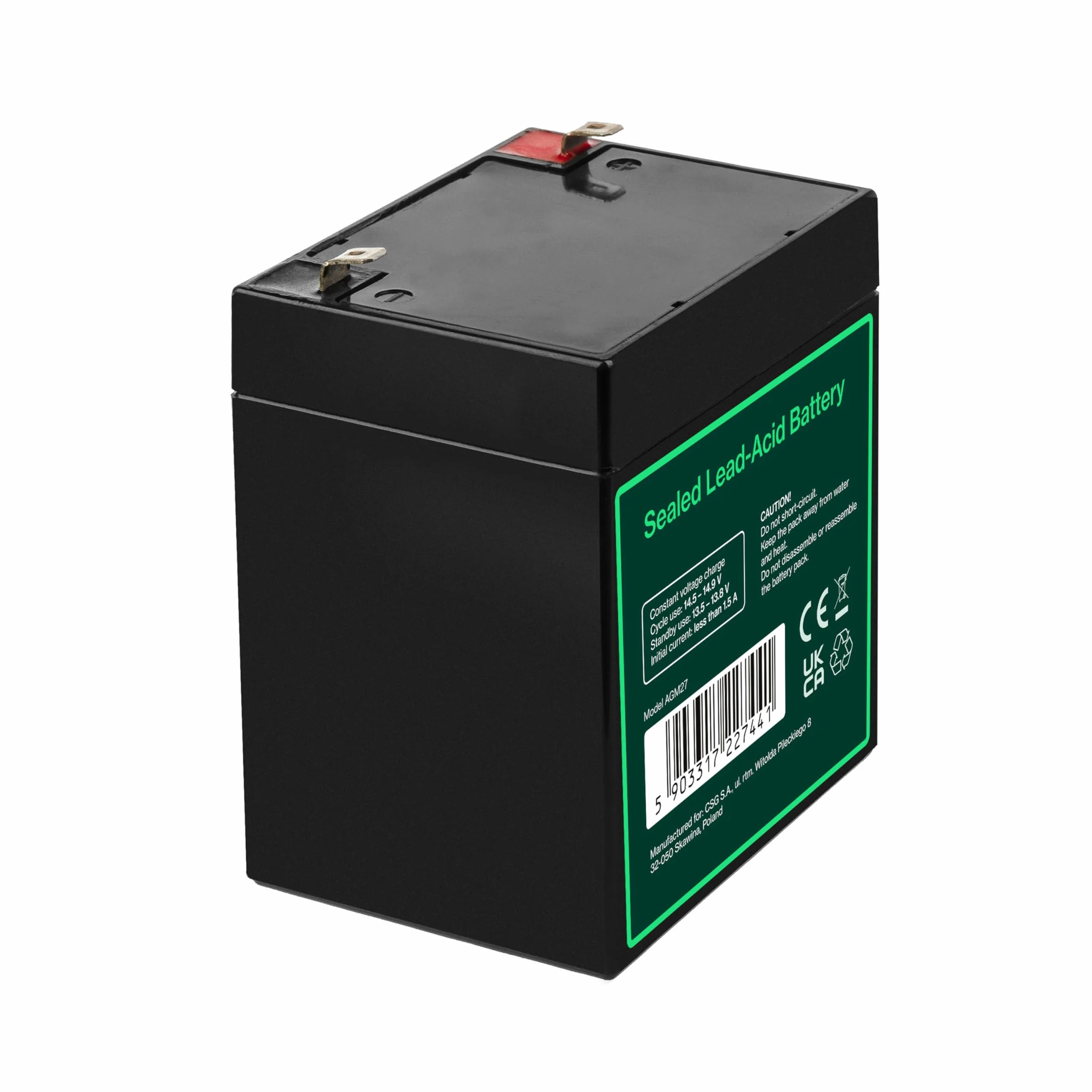 Green Cell® AGM 12 V 5 Ah akumulator VRLA akumulator ołowiowy, akumulator zapasowy, akumulator żelowy, odporny na cykle, zabawka elektryczna, alarm, prąd awaryjny, pojazdy dla dzieci, quad dziecięcy