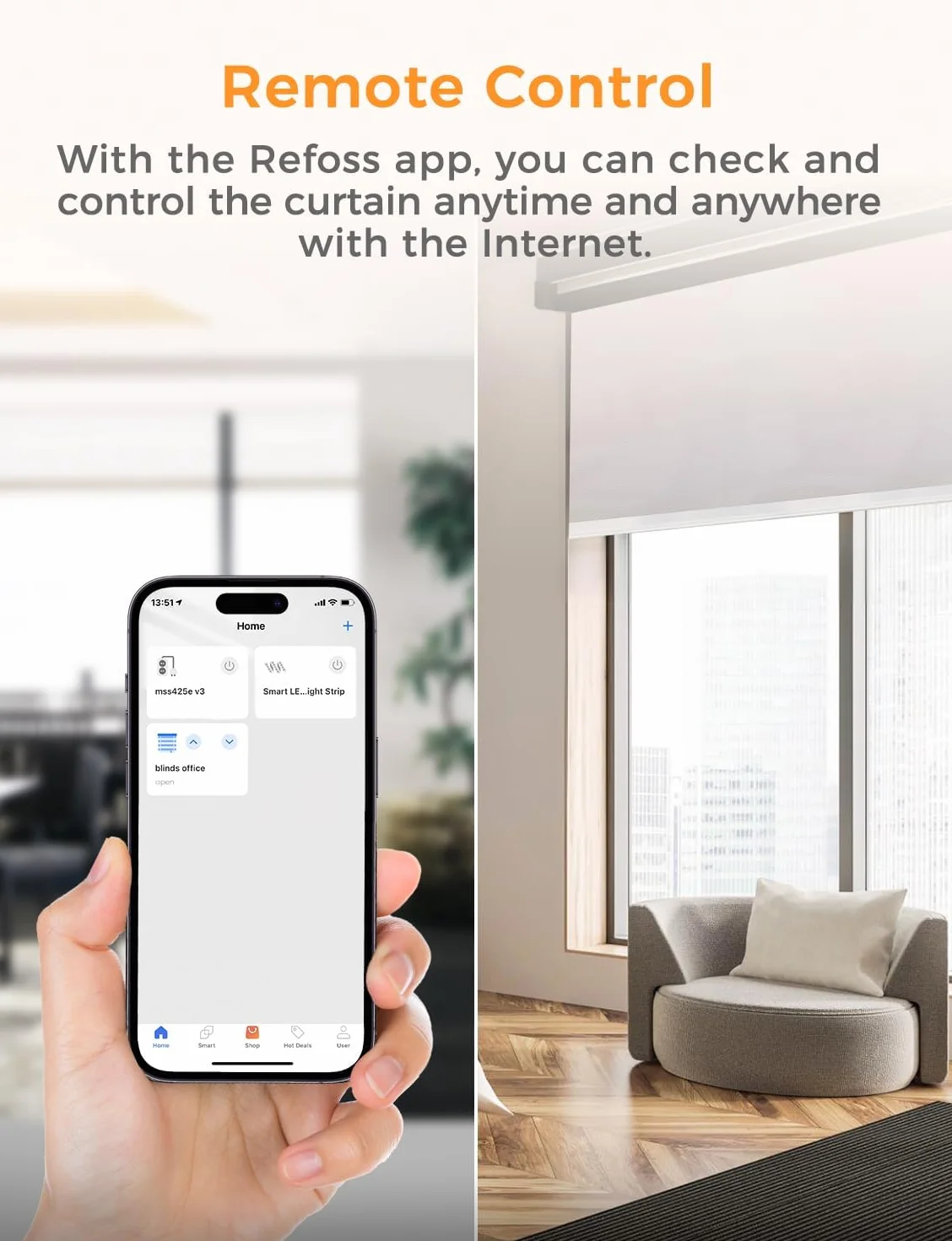 Refoss Przełącznik rolet Wi-Fi z Apple HomeKit, inteligentne sterowanie roletą, Alexa, zegar sterujący z oświetleniem LED, przełącznik żaluzji WiFi, kompatybilny z Siri, Alexa, Google, 1 sztuka