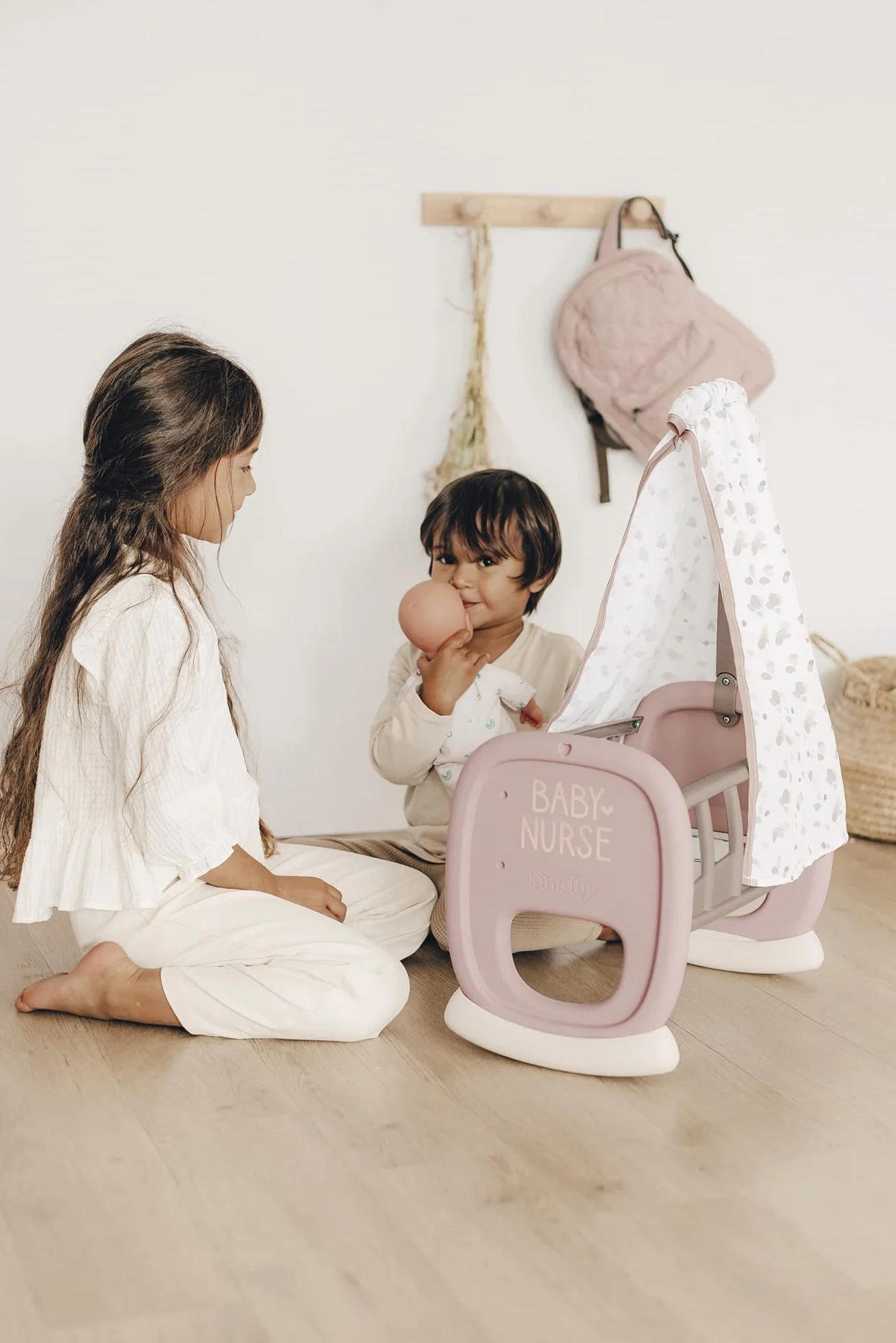 Smoby Toys 220373 Baby Nurse kołyska dla lalek z niebem
