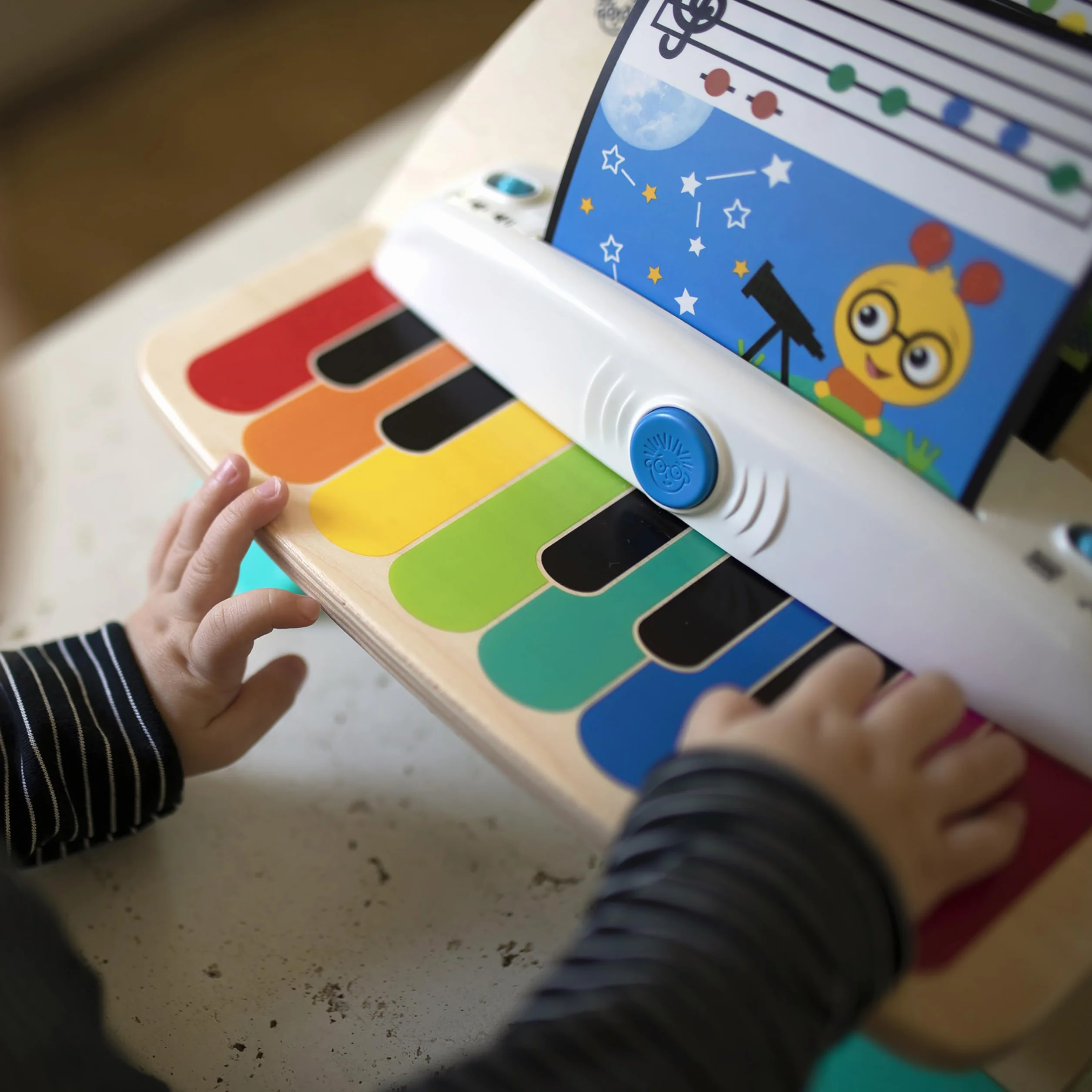 Baby Einstein Hape Magic Touch Piano Wooden Musical Toy Instruments for Toddlers, 2 Play Modes, 6 Songs, Volume Control, Age 6 Months +