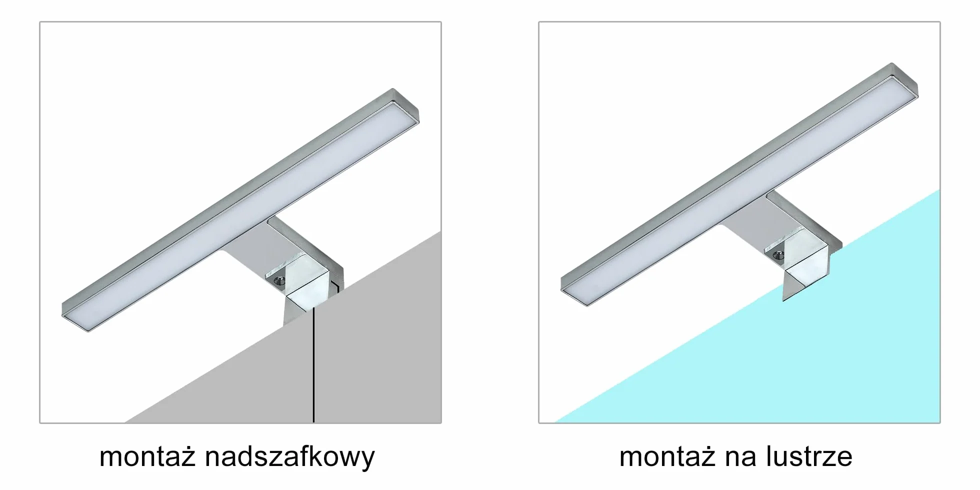 Kwazar - Kinkiet Wewnętrzny, Lampa do Lustra LED do łazienki, do pomieszczeń wilgotnych, Lampa łazienkowa 5W, Szerokość 30cm, Neutralna biel 4000 K, IP44, 230V - ANITA Srebrny