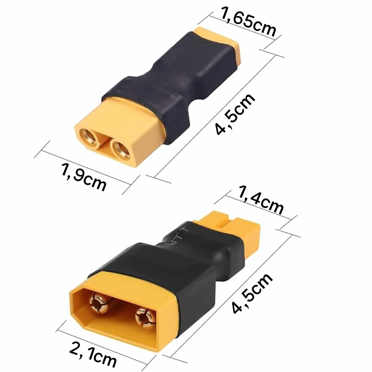 Powice 2 sztuki XT90 do XT60 adapter wtyczki, XT90 wtyczka do gniazda XT60