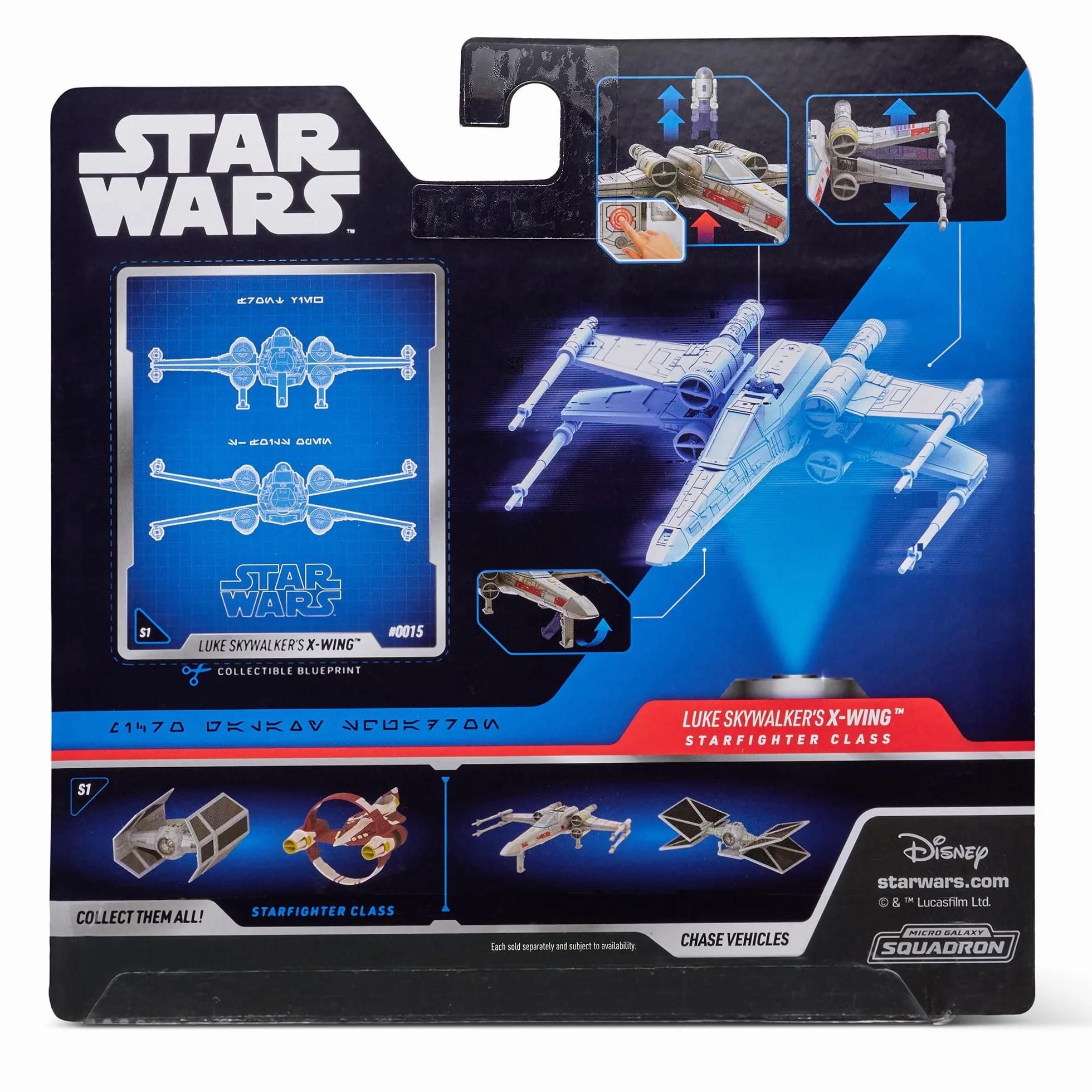 Star Wars SWJ0015 - X-Wing, Luke Skywalker & R2-D2, oficjalny pojazd 12,5 cm z figurkami