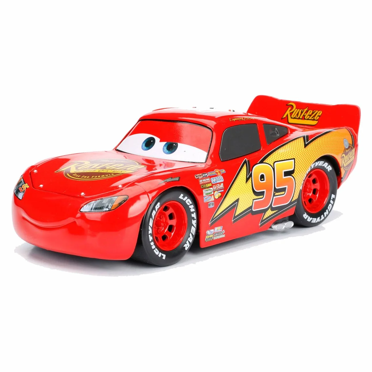 Jada Toys 253084000 Auta Lightning Zygzak McQueen na licencji Disney Cars, elementy ruchome, kolekcjonerski, replika pojazdu z filmu, prezent dla dzieci w wieku od 3 lat, skala 1:24