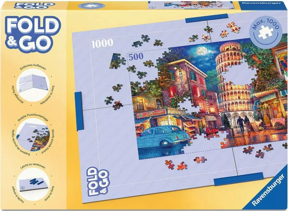 Ravensburger - Zubehör für Kinder- und Erwachsenenpuzzles 17971 - Faltbare Puzzleschale aus Pappe - Befestigungsklammern - Für Puzzles bis 1000 Teile - Zusammenbauen, Zusammenbauen, Aufbewahren