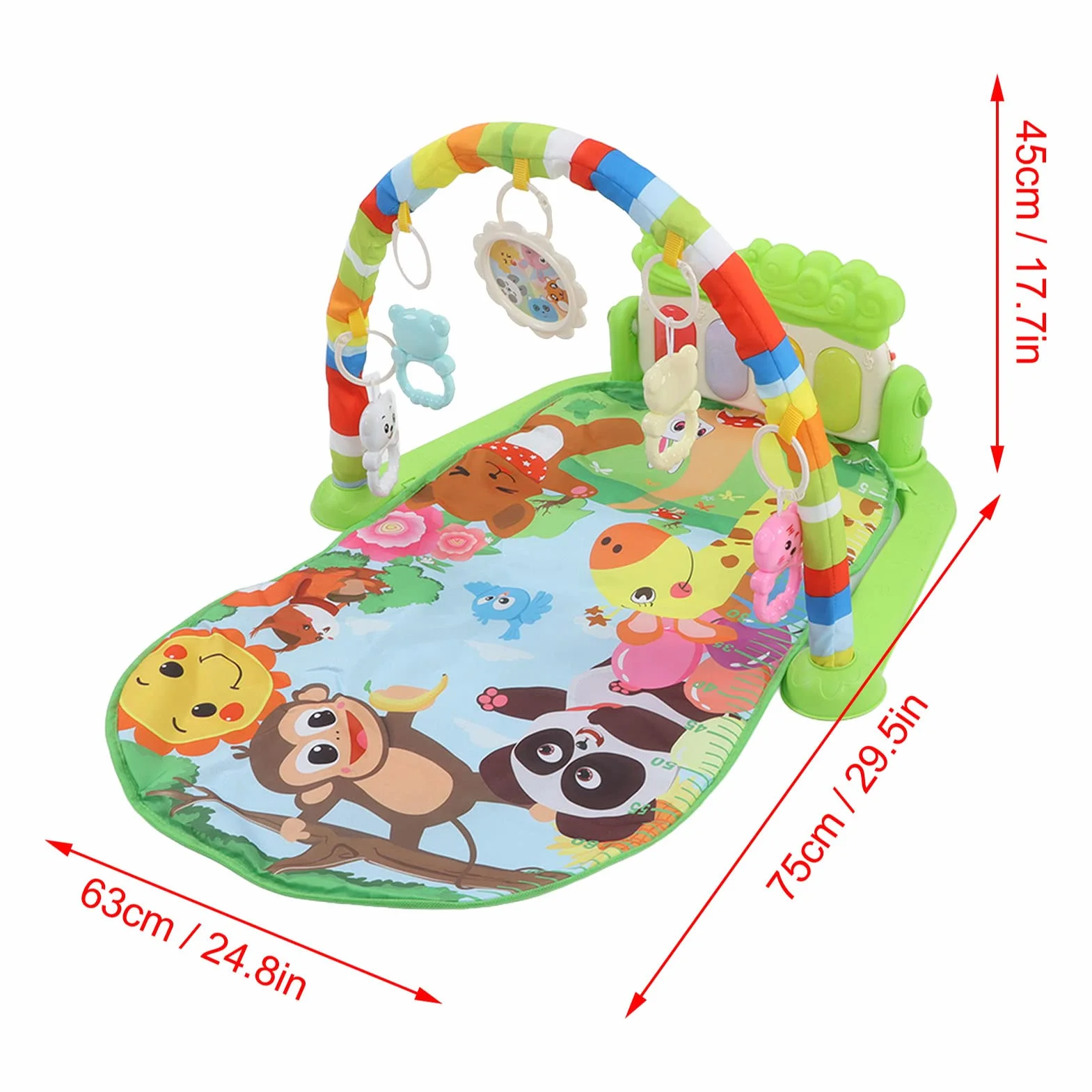 Baby Kick Play Piano, miękka, wygodna, zdejmowana edukacyjna mata gimnastyczna dla maluchów Kick Play Piano z lekką muzyką