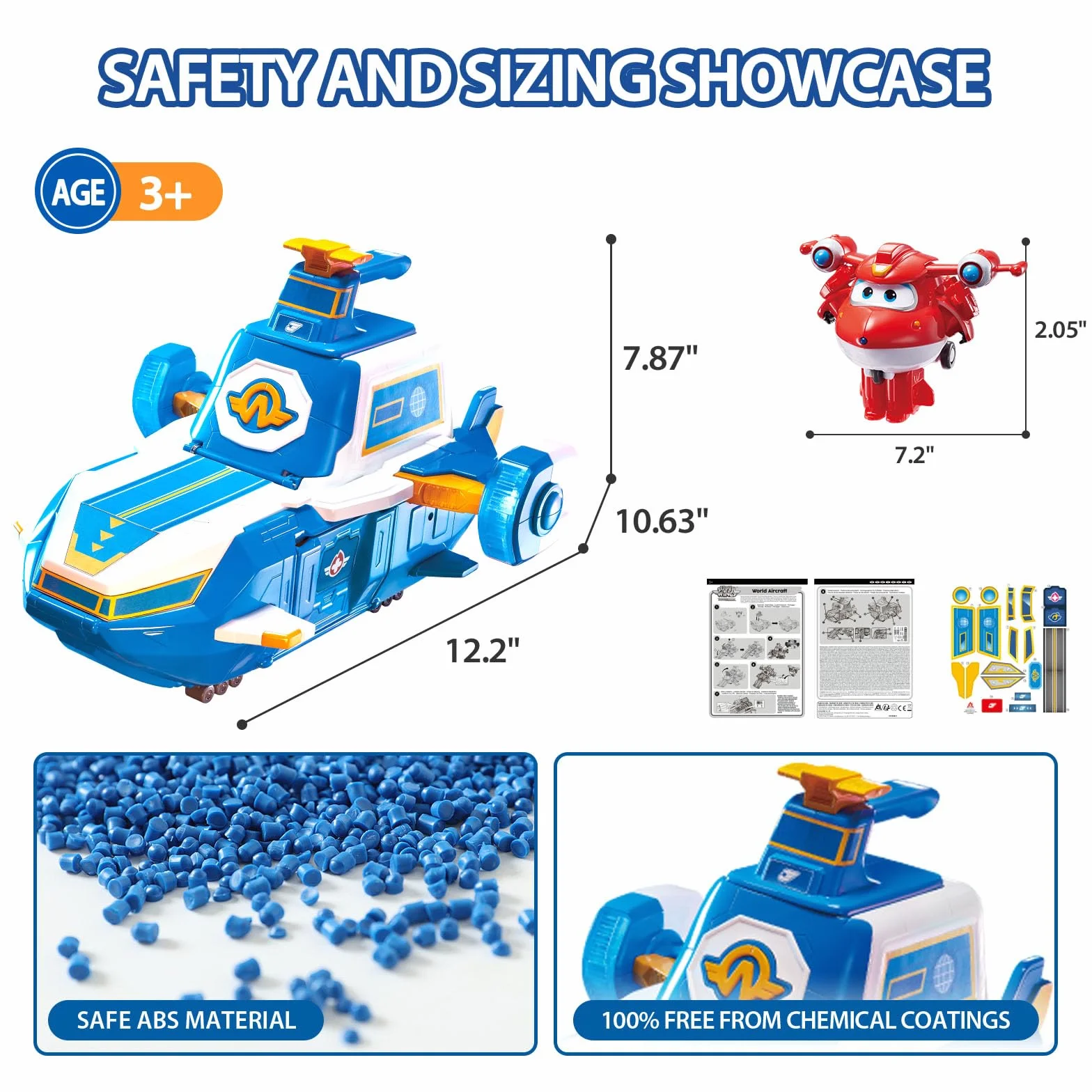 Super Wings Playset SW Aeroport World Aircraft Sezon 5 + 2 figurki TAB, zabawki dla dzieci w wieku 2, 3, 4, 5, 6, 7, 8 lat, chłopiec, dziewczynka
