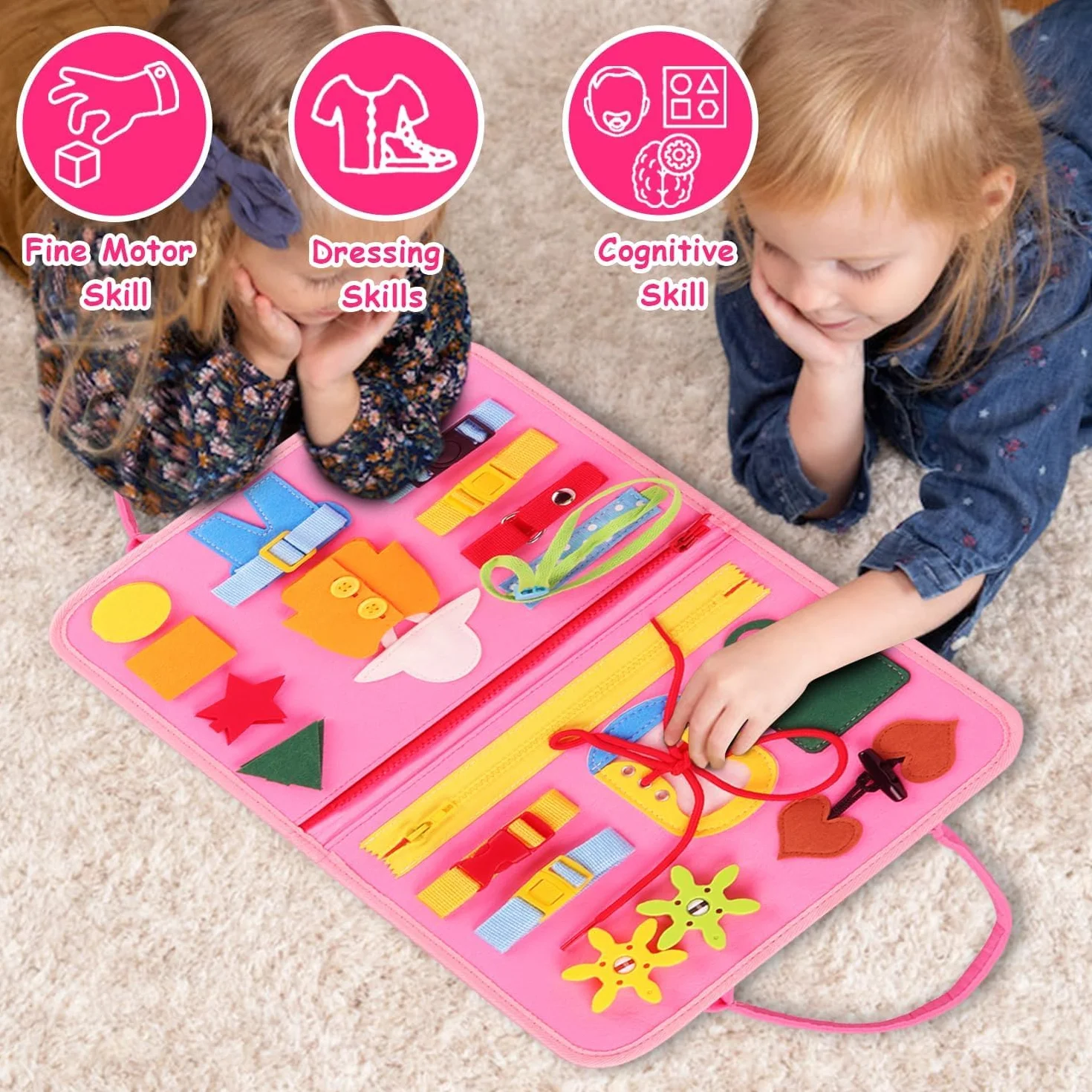 LATERN Busy Board Montessori zabawka edukacyjna tablica sensoryczna 28 x 21 cm