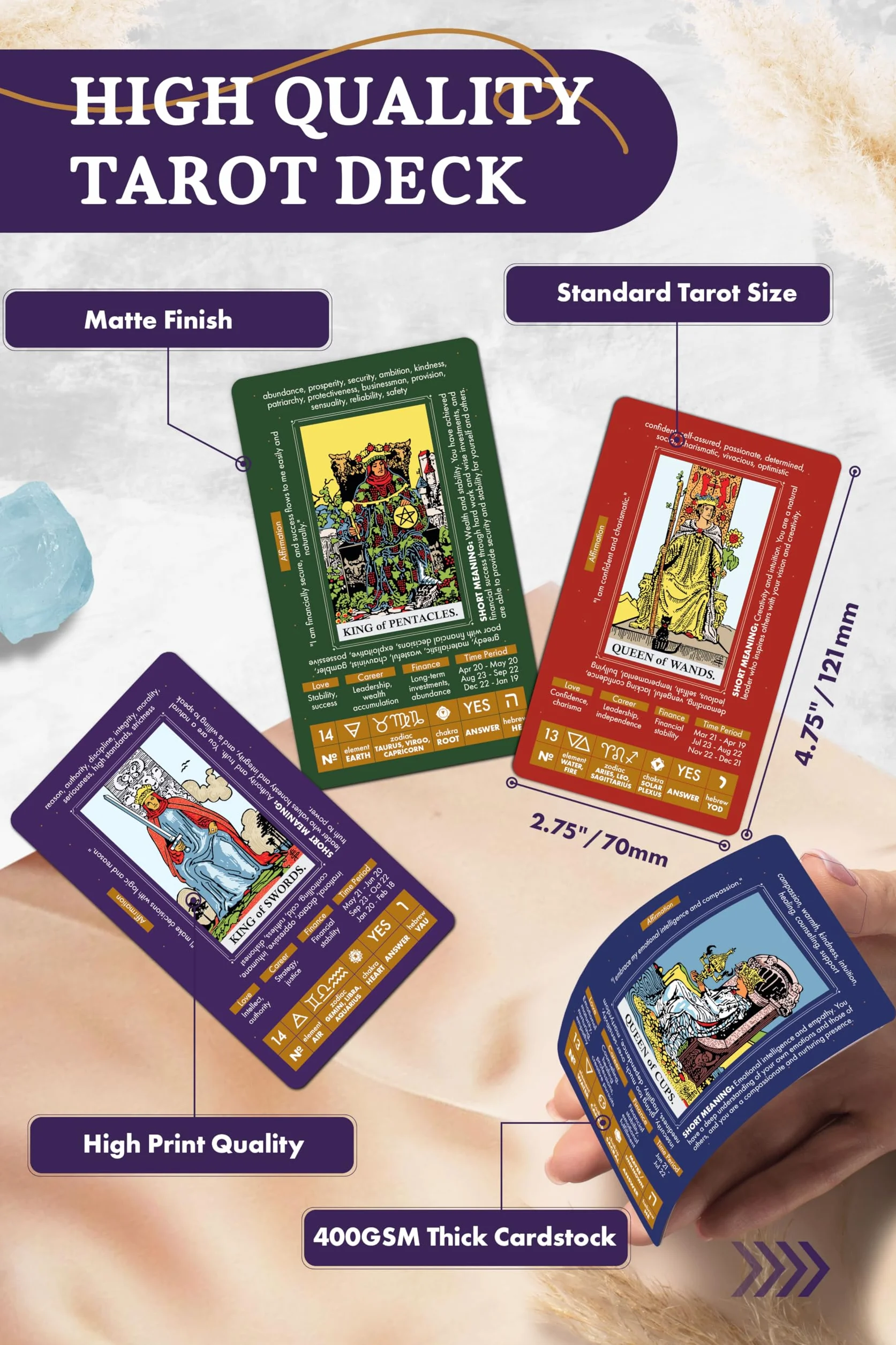 Wyspell Tarot do nauki – karty tarota ze znaczeniem dla początkujących z przewodnikiem