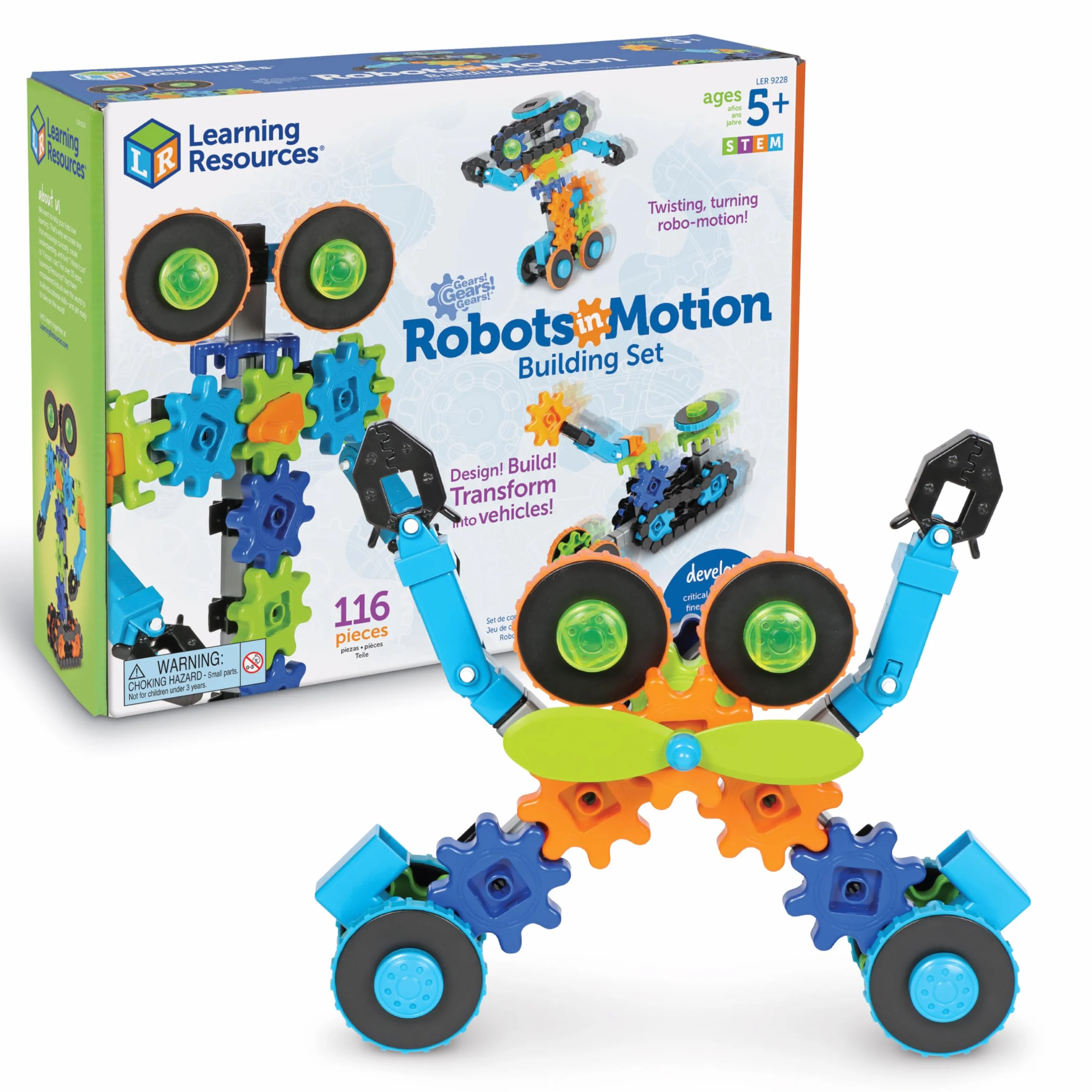 Learning Resources Gears! Gears! Gears! Robots w Ruch 116-Kawałek Budynek Zestaw