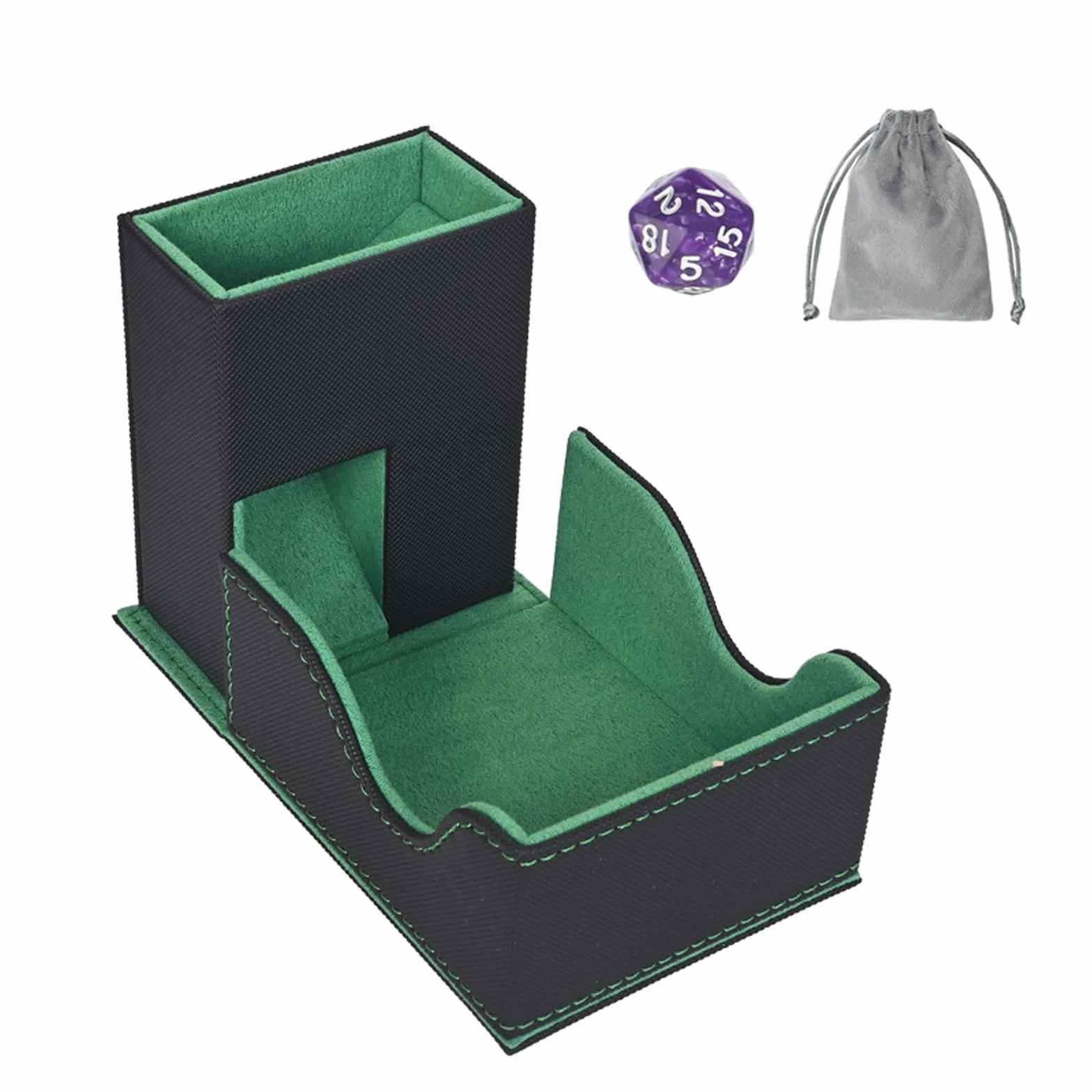 Magnetyczna taca na kości ze sztucznej skóry 3 w 1 składany stojak wieża do MTG RPG DND