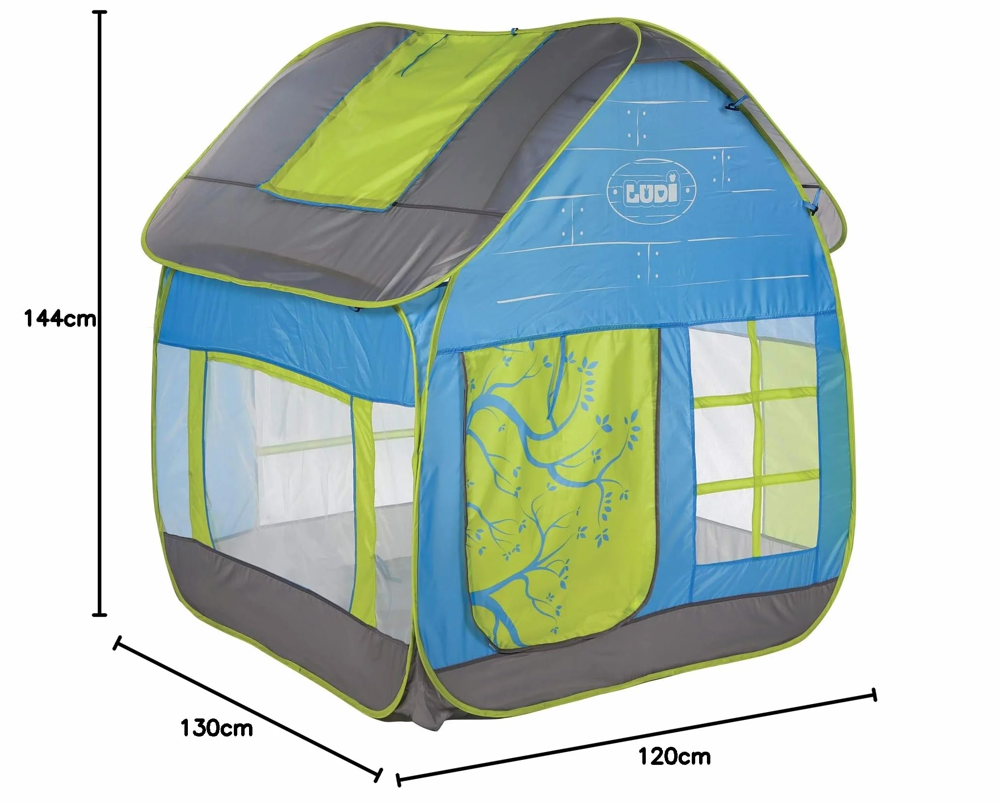 LUDI - Domek ogrodowy Pop Up, domek letniskowy - duży namiot do zabawy, odporna tkanina anty-UV, izolacja podłogi, duża wentylacja - łatwy do zainstalowania i przechowywania system Pop Up - od 2 lat