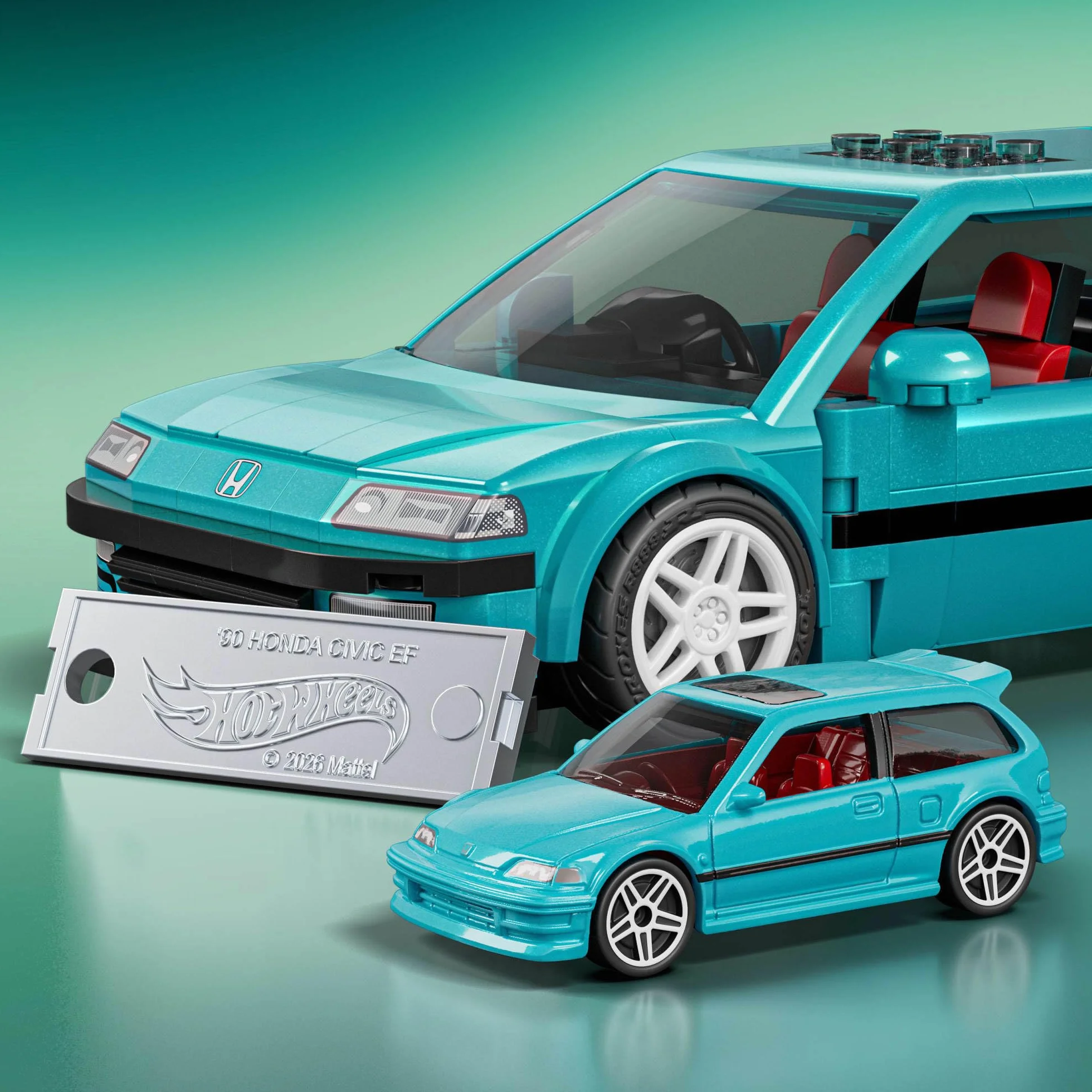Mattel Brick Shop Klocki Hot Wheels Speed Series Custom ’90 Honda Civic EF Samochód do zbudowania, 248 elementów, zestaw konstrukcyjny dla dorosłych kolekcjonerów i dla dzieci od 10 roku życia, JHF62