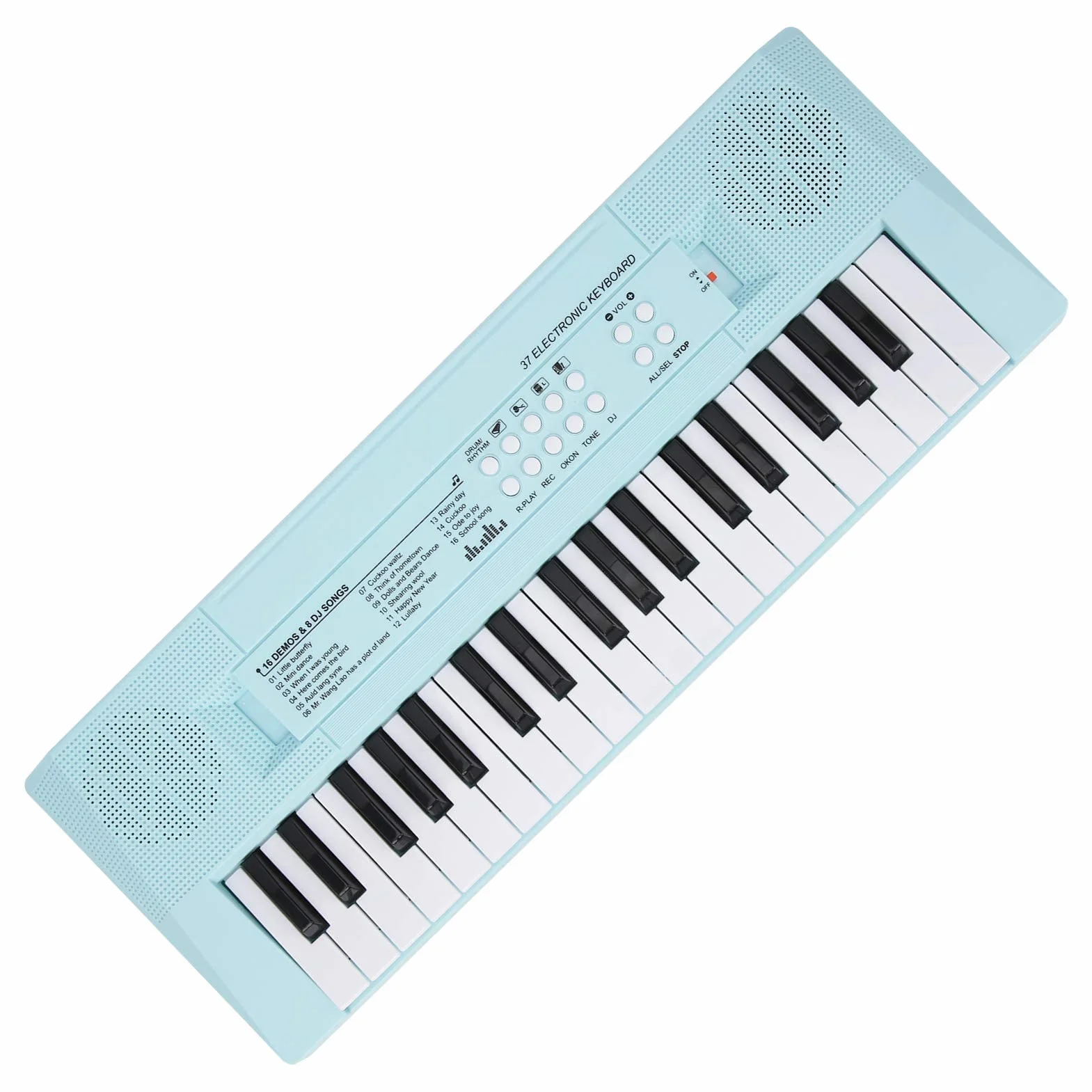 BF ‑ 3738 Musical Electric Keyboard Piano z 37 klawiszami, instrument edukacyjny do nauki klawiatury z regulowaną głośnością muzyki dla początkujących(niebieski)