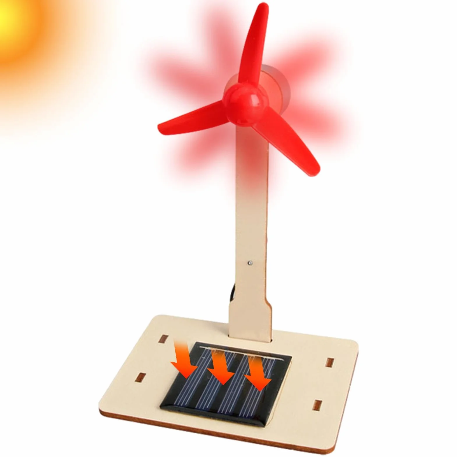 Wiatrak zasilany energią słoneczną | DIY turbina wiatrowa zasilana energią słoneczną, zabawki solarne edukacja zabawna zabawka prezent do dekoracji wnętrz ozdoba ogrodowa