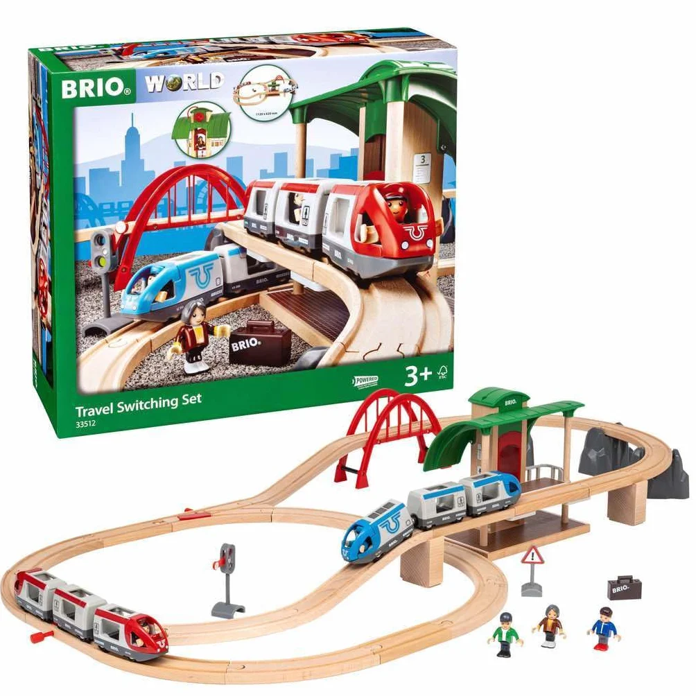 Brio 63351200 Pociąg Osobowy Z Dworcem (63351200) Bezpieczna Zabawka Dla Dzieci Powyżej 3 Lat