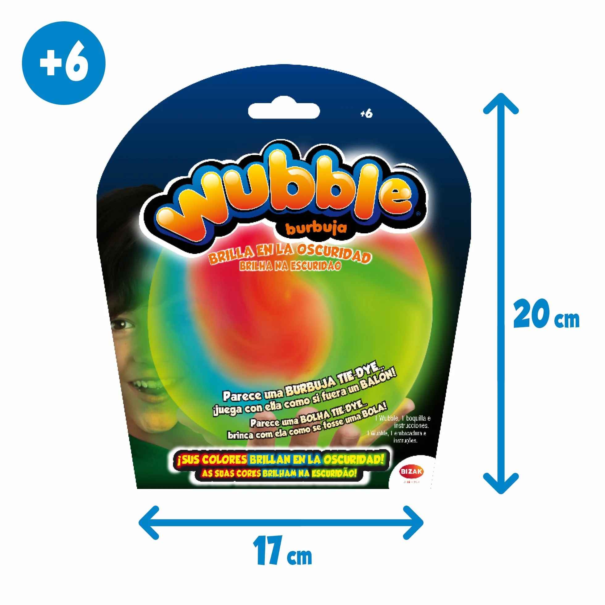 Wubble Świeci w ciemności, bańka powietrza, którą możesz bawić się jak piłkę, rzucać, uderzać i rzucać, wytrzyma wszystko, Bizak (62941875)