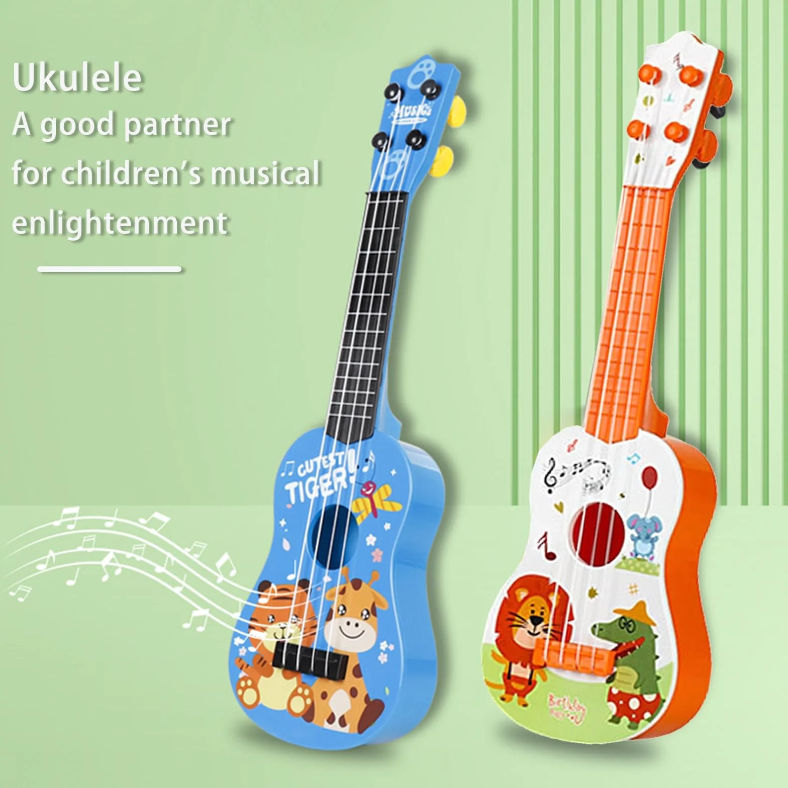 41 cm Gitara Zabawka, Ukulele dla dzieci, gitara dla dzieci, mini gitara dla dzieci, muzyka zabawki edukacyjne, gitara dla dzieci z 4 regulowanymi strunami, dla początkujących, dziewcząt, chłopców