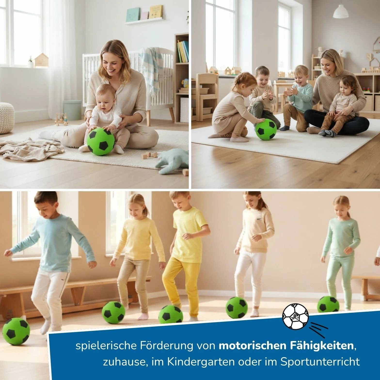 alldoro Piłka piankowa 20 cm 153 g zielona dla dzieci od 18 miesięcy