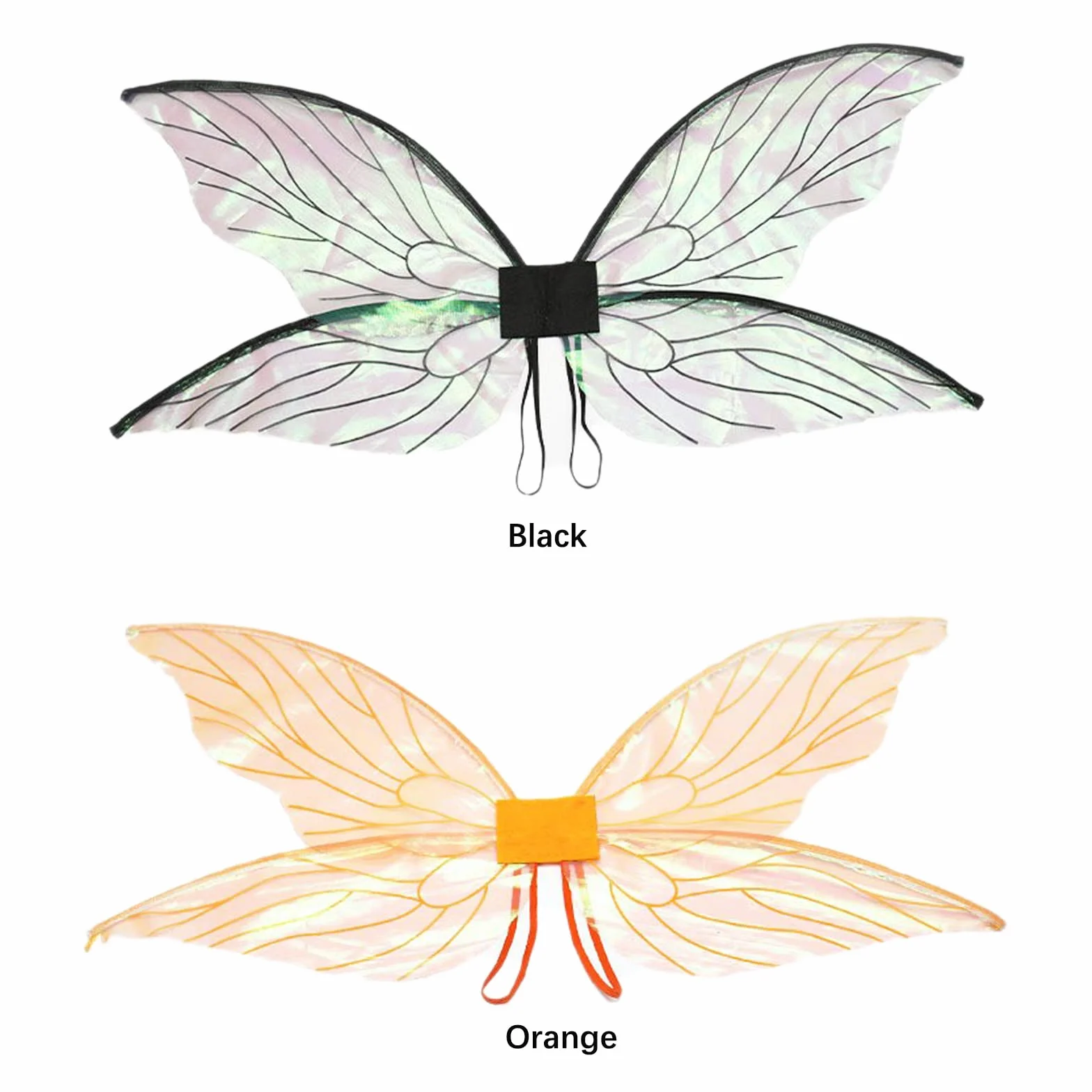 Fairy Wings For Girls, Girls Butterfly Wings Fairy Wings Sparkling Sheer Angel Wings, Dress Up Musujące Fairy Wings Sheer Wings Fairy Costumes For Birthday Party Halloween Game Favor(Pomarańczowy)