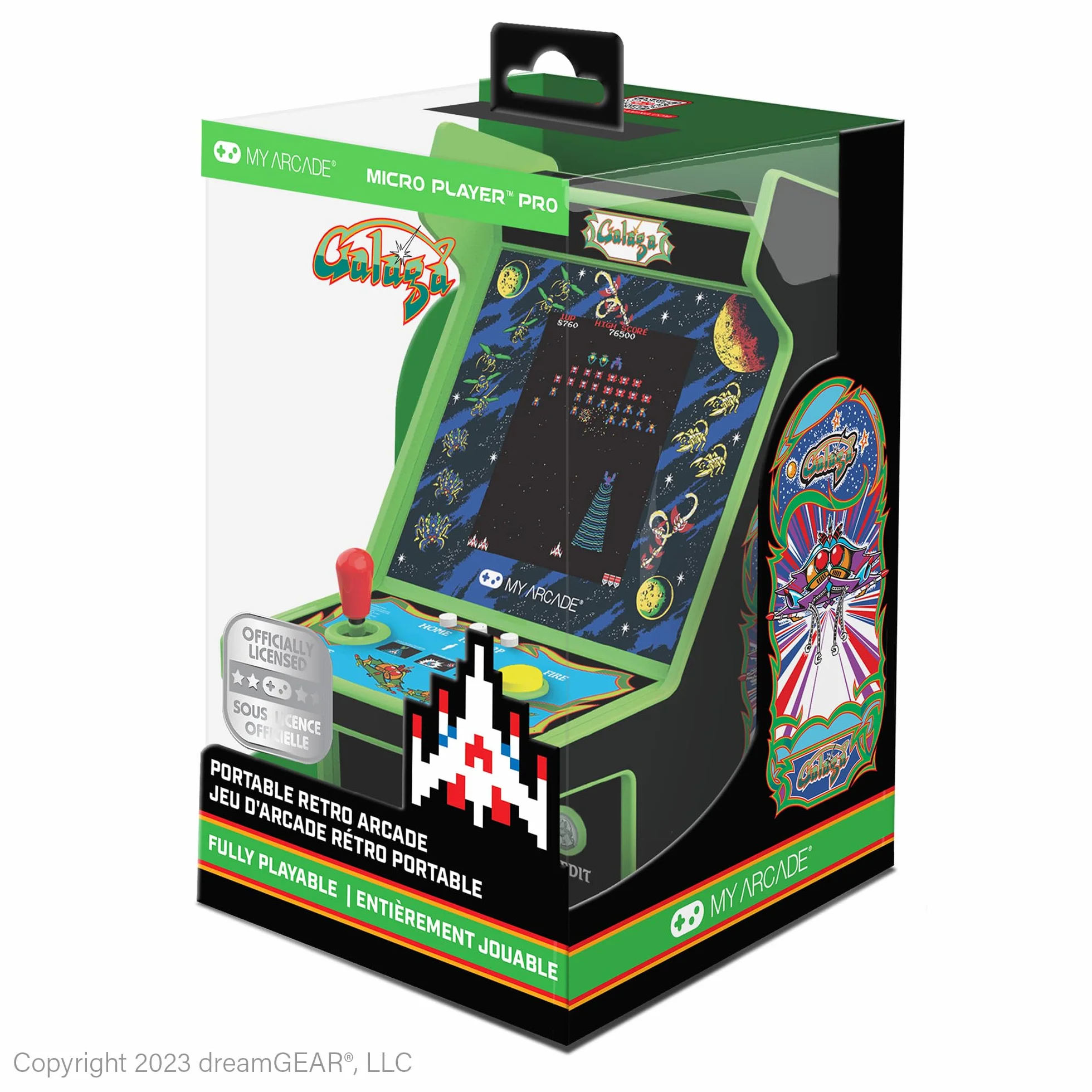 Micro Player PRO Galaga & Galaxian gra retro 7 cm ekran o wysokiej rozdzielczości