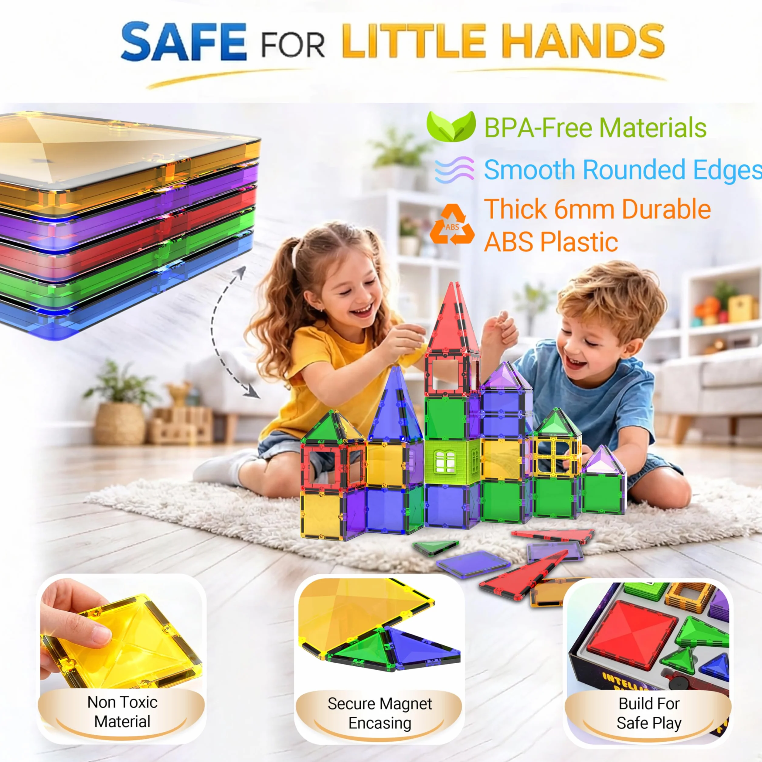 Desire Deluxe Montessori magnetyczne klocki XXL, wielokolorowe