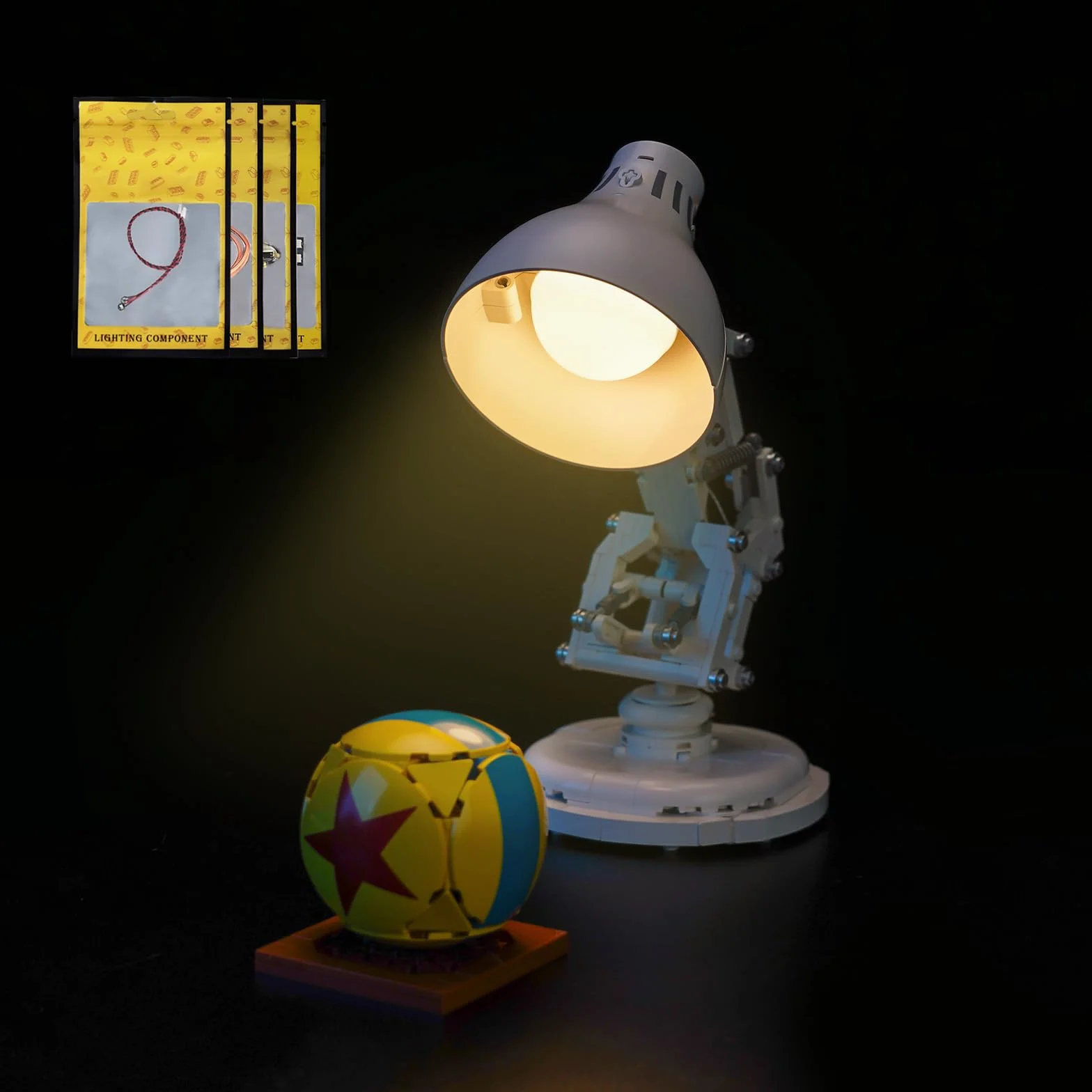 Wersja z zestawem do sterowania światłem kompatybilna z Lego 21357 Ideas Disney Pixar Luxo Jr. Zestaw oświetlenia LED do kreatywnych zabawek (nie Lego)