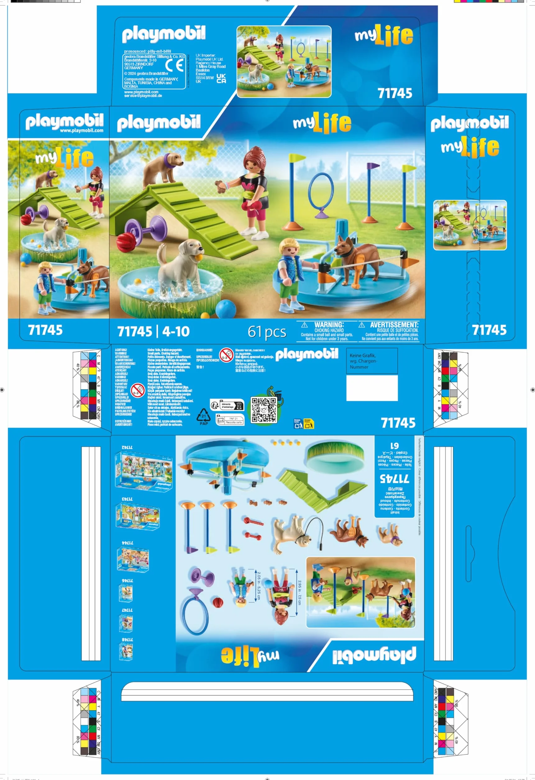 PLAYMOBIL | My Life | Plac zabaw dla psów | Zabawka dla dzieci | Zestaw z figurkami psów | Zabawka dla dzieci powyżej 4 roku życia | 71745